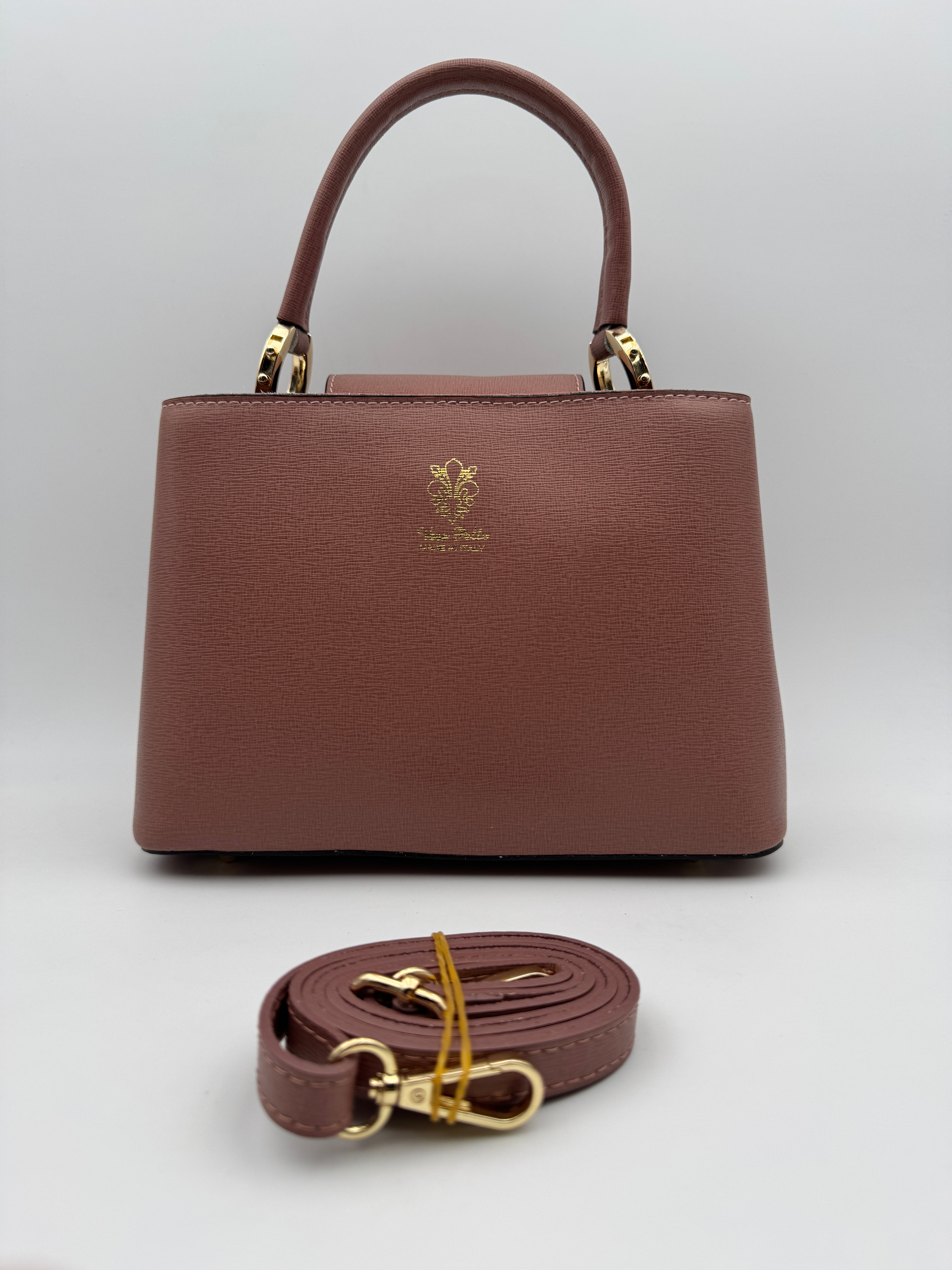 Borsa a Spalla MIMOSA - in Vera Pelle Martellata Made in Italy