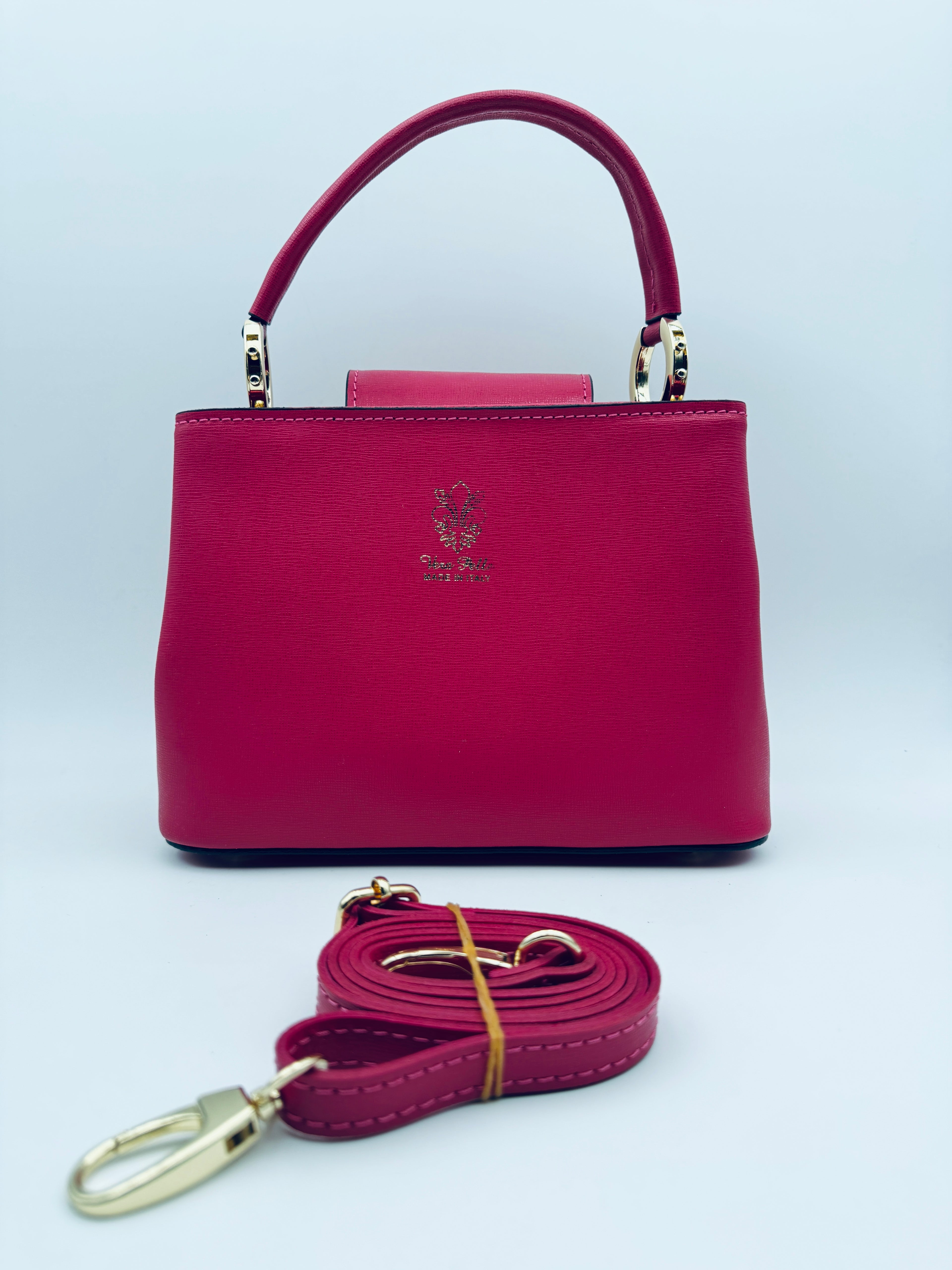 Borsa a Spalla MIMOSA - in Vera Pelle Martellata Made in Italy