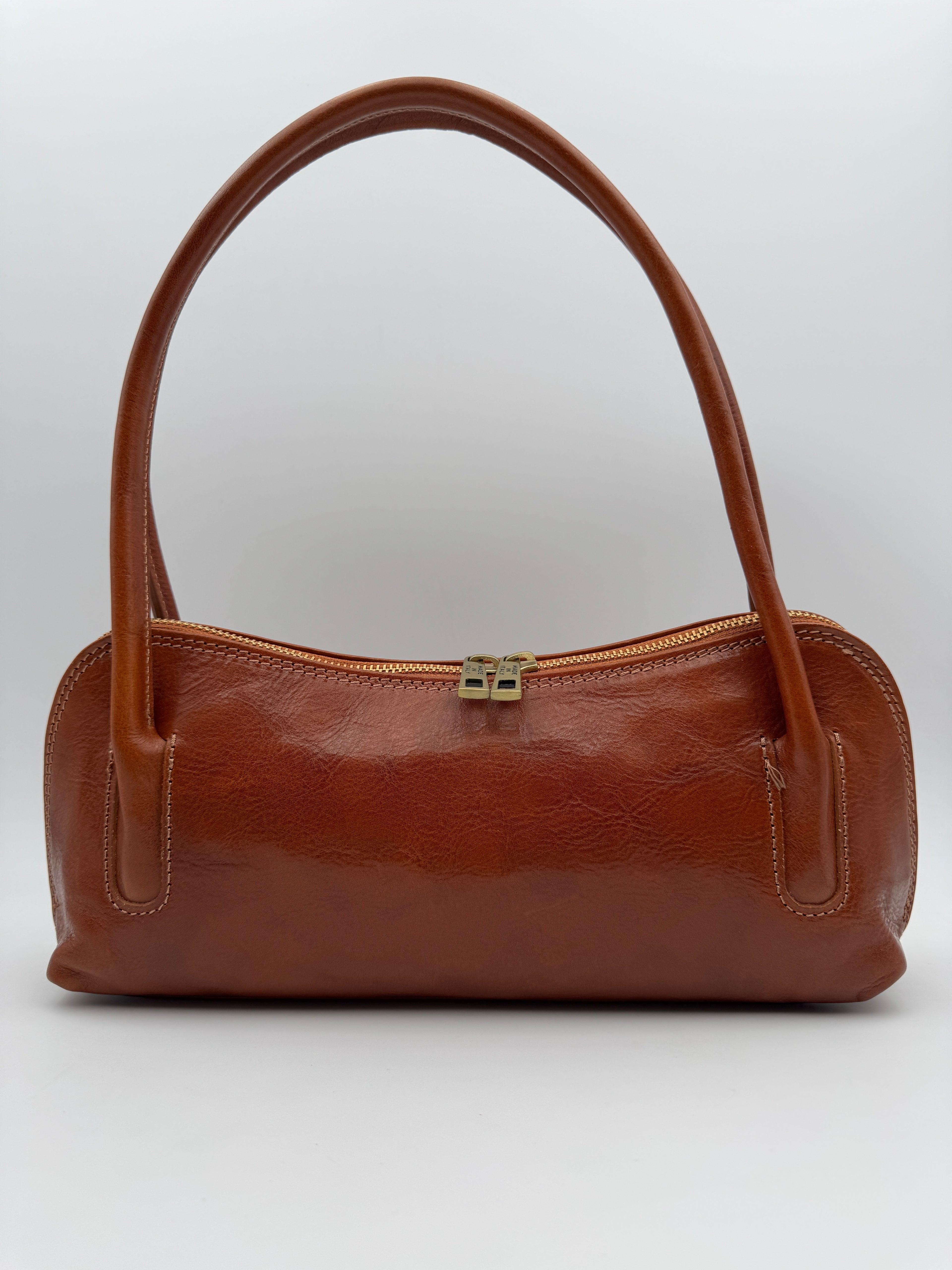 Borsa a Spalla CINERARIA - in Vera Pelle Tamponata Made in Italy