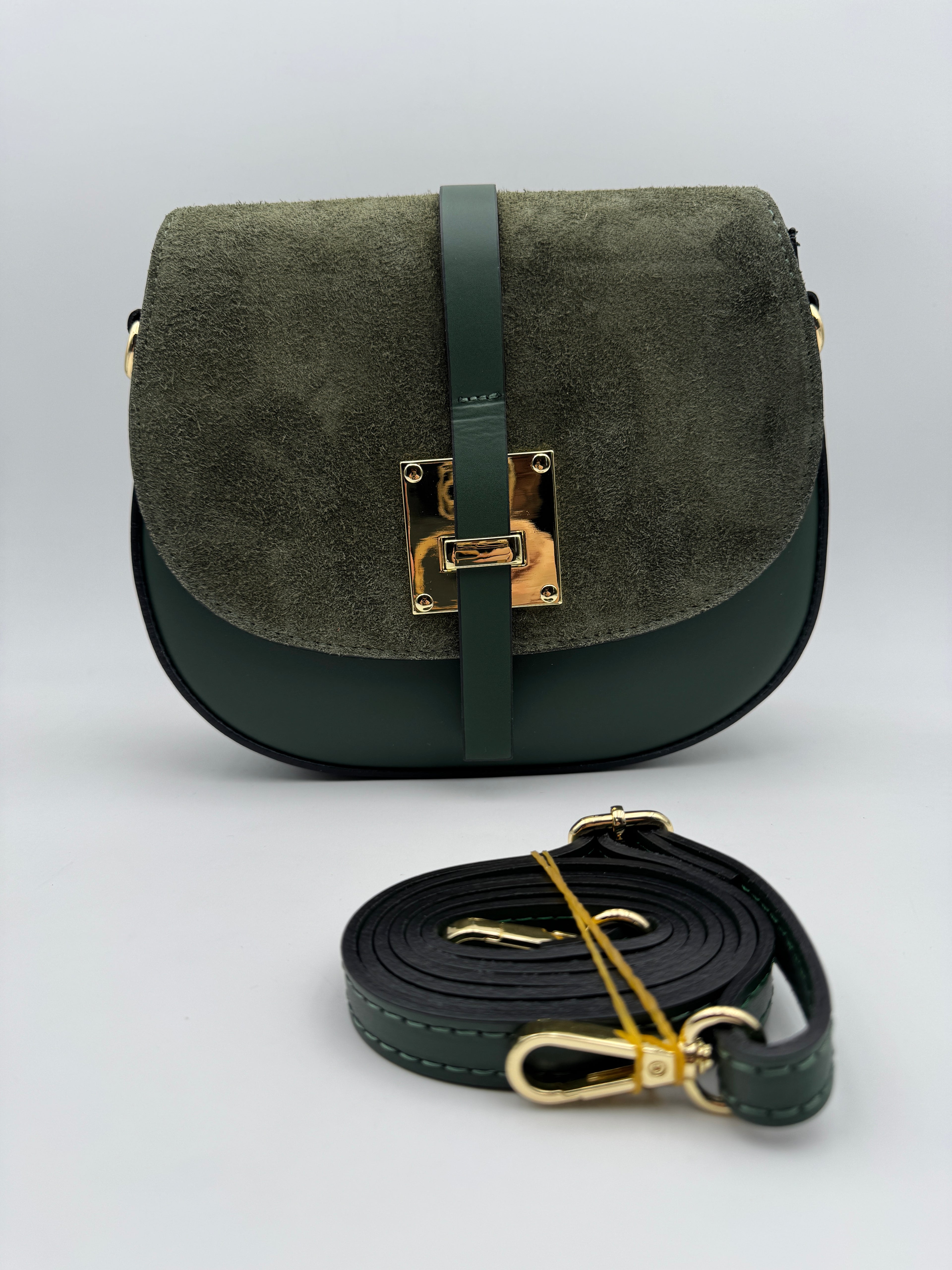 Borsa con Tracolla FRESIA - in Vera Pelle Martellata e Scamosciata Made in Italy