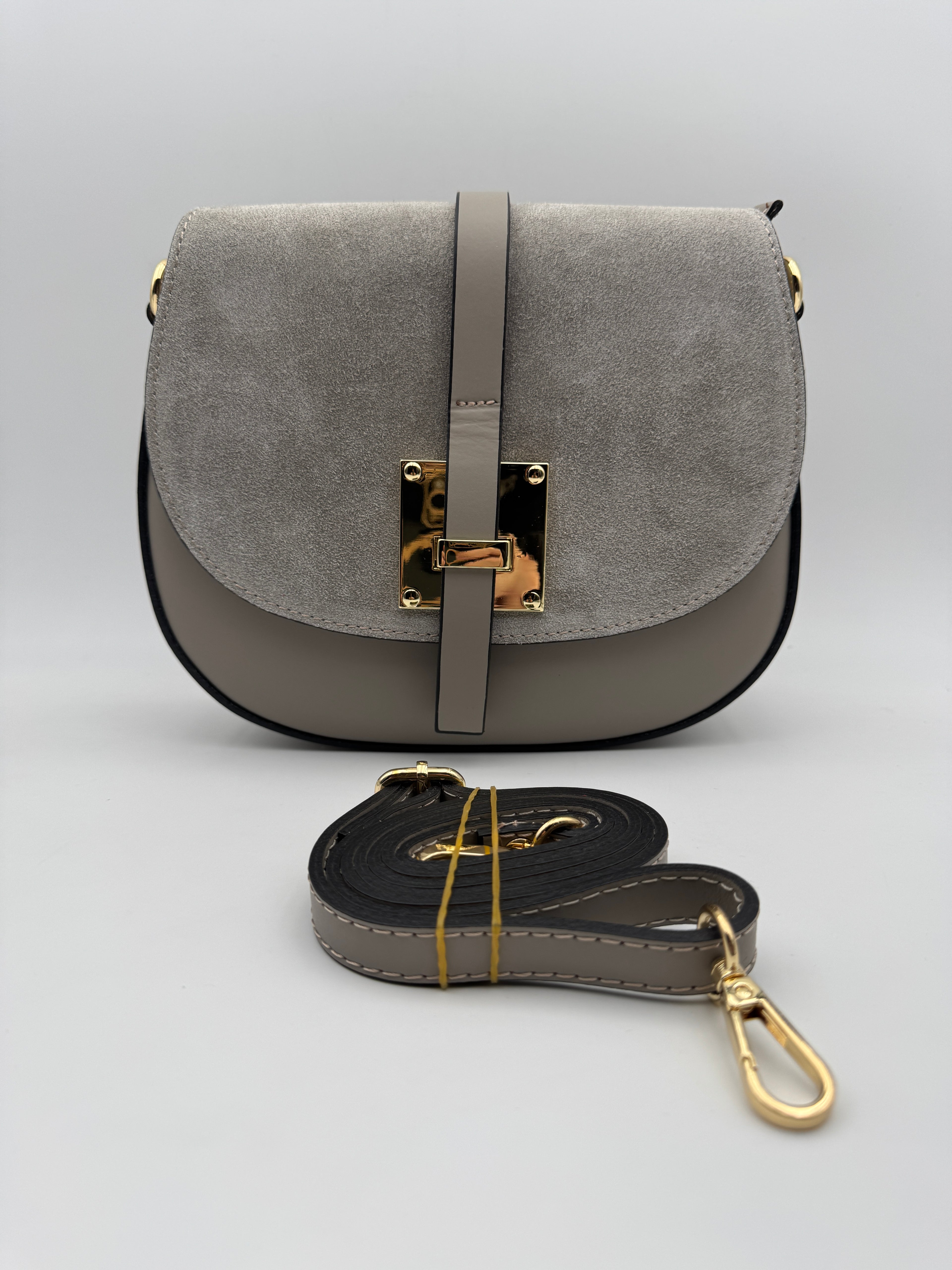 Borsa con Tracolla FRESIA - in Vera Pelle Martellata e Scamosciata Made in Italy