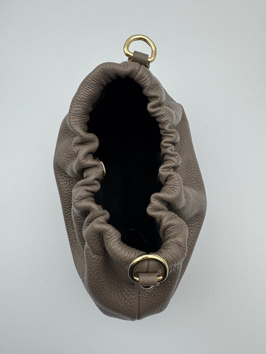Borsa Pouch PEONIA - in Vera Pelle Martellata Made in Italy