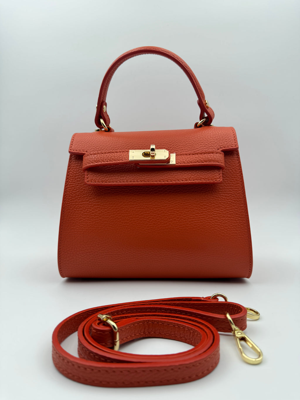 Borsa GIGLIO - in Vera Pelle Martellata Made in Italy