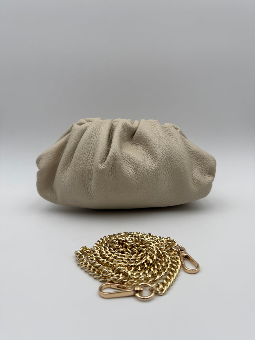 Borsa Pouch GERBERA - in Vera Pelle Martellata Made in Italy