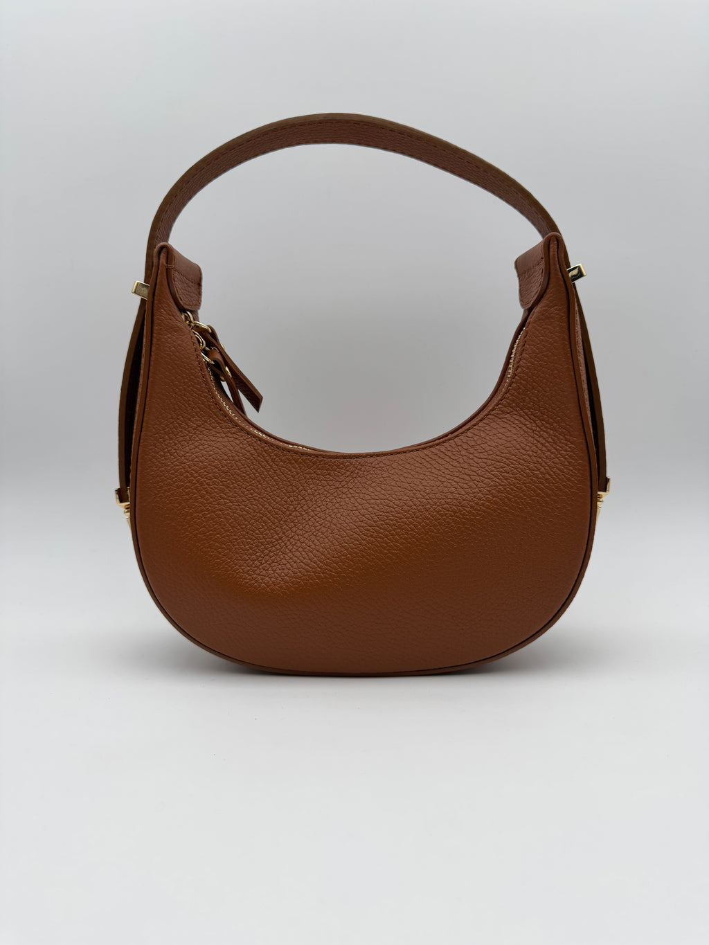 Borsa Mezzaluna GLICINE - in Vera Pelle Martellata Made in Italy