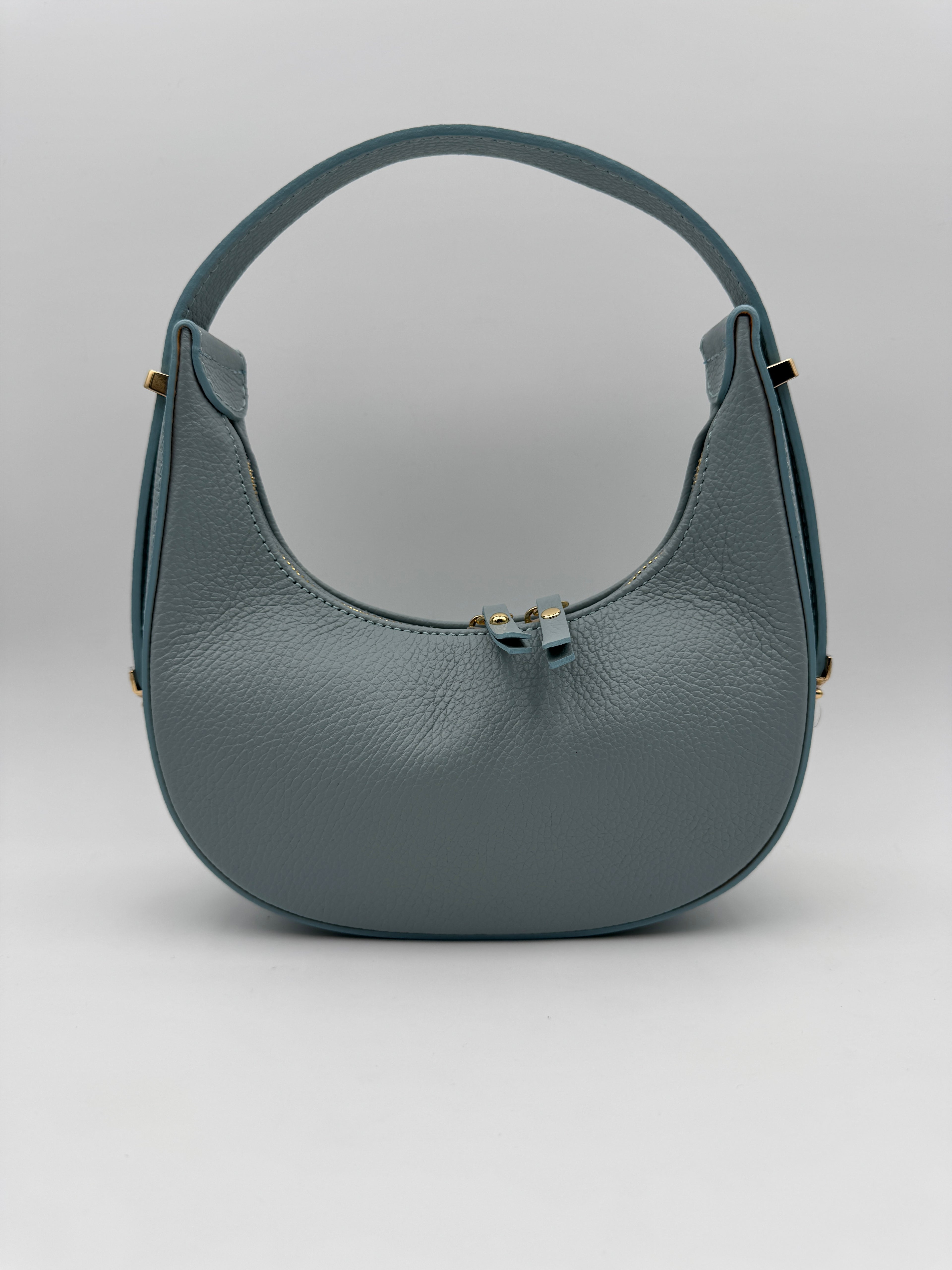 Borsa Mezzaluna GLICINE - in Vera Pelle Martellata Made in Italy