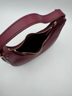Borsa Mezzaluna GLICINE - in Vera Pelle Martellata Made in Italy