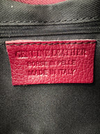 Borsa Mezzaluna GLICINE - in Vera Pelle Martellata Made in Italy