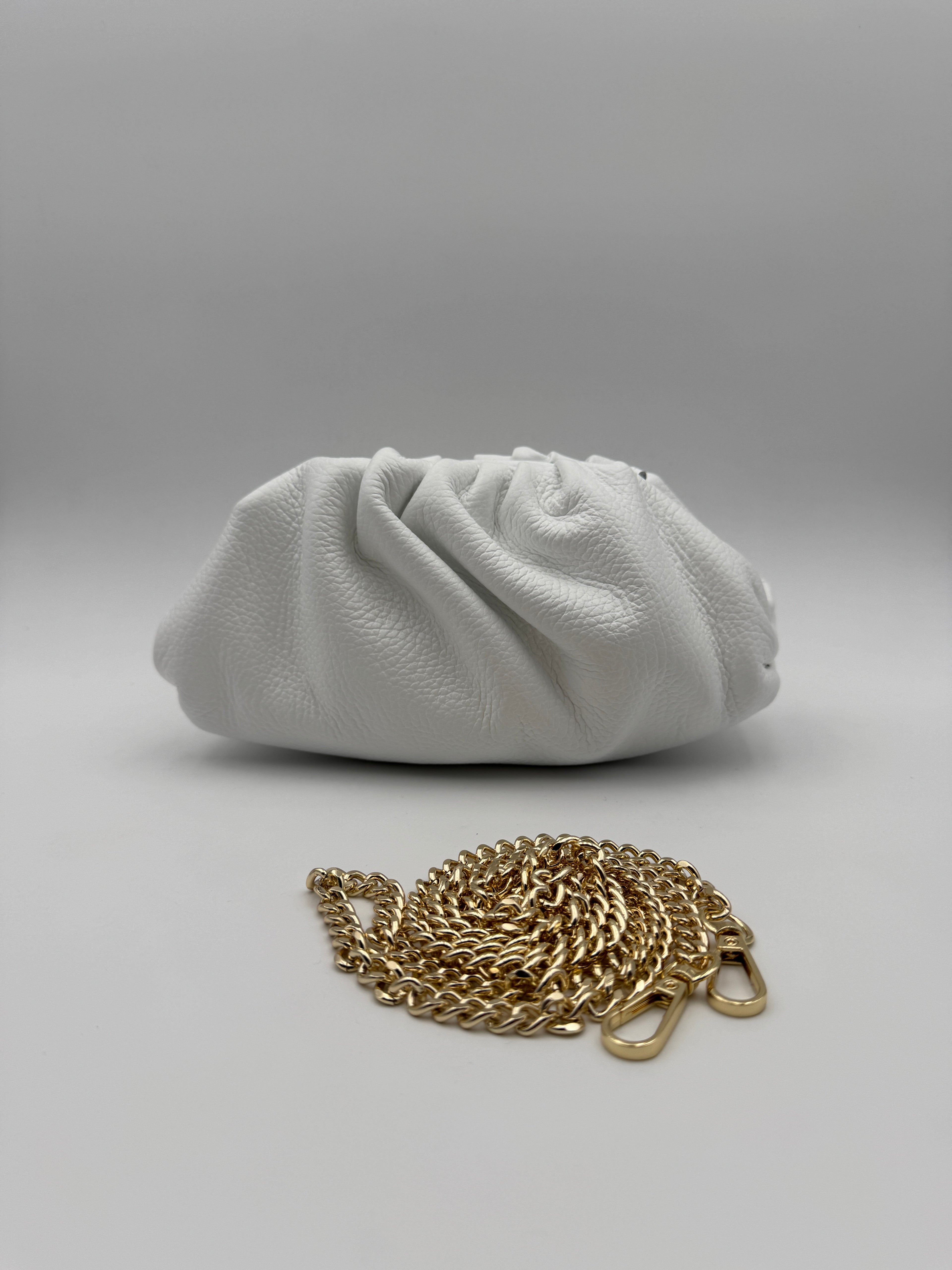 Borsa Pouch GERBERA - in Vera Pelle Martellata Made in Italy