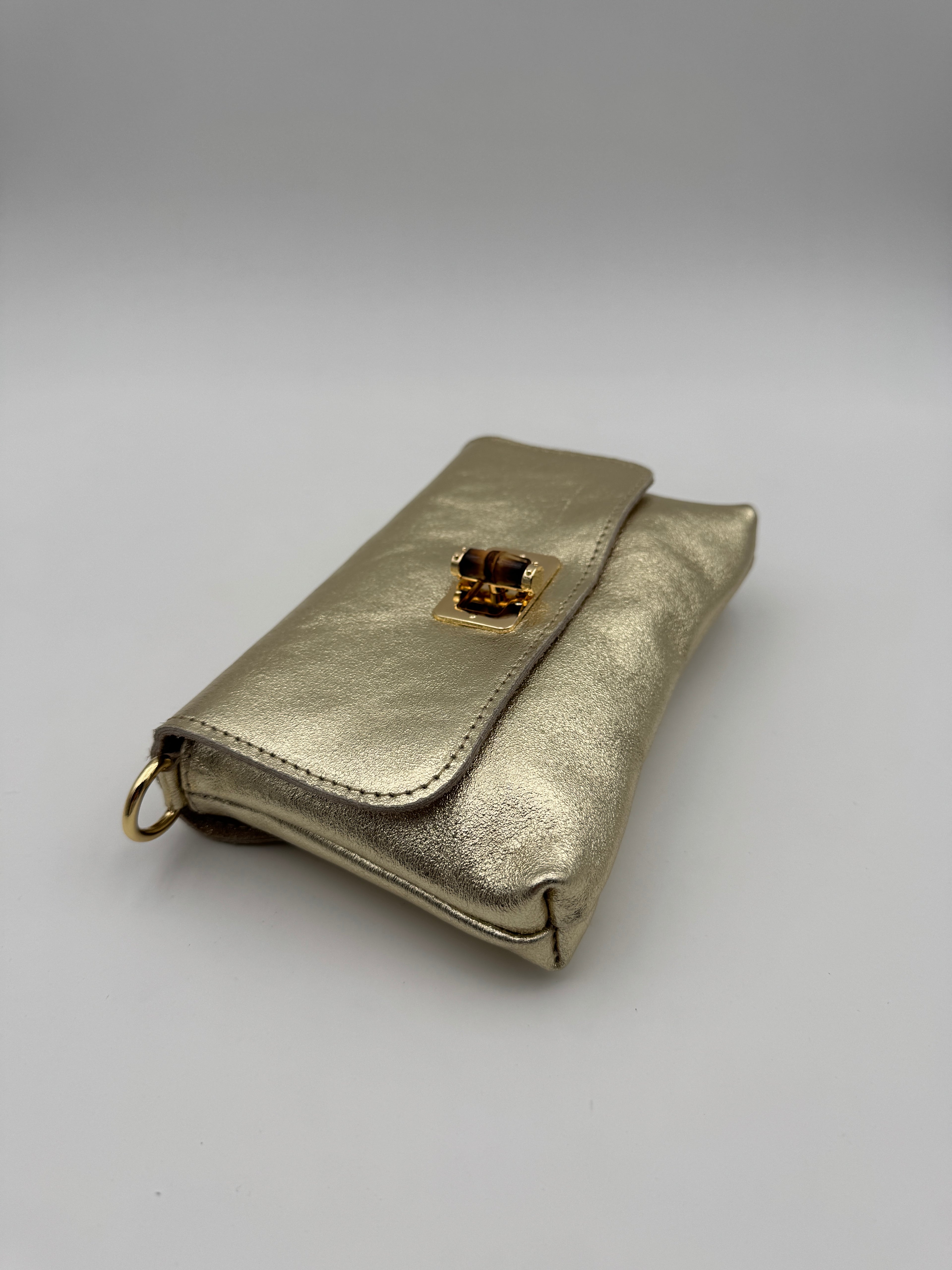 Pochette MUGHETTO - in Vera Pelle Martellata Made in Italy