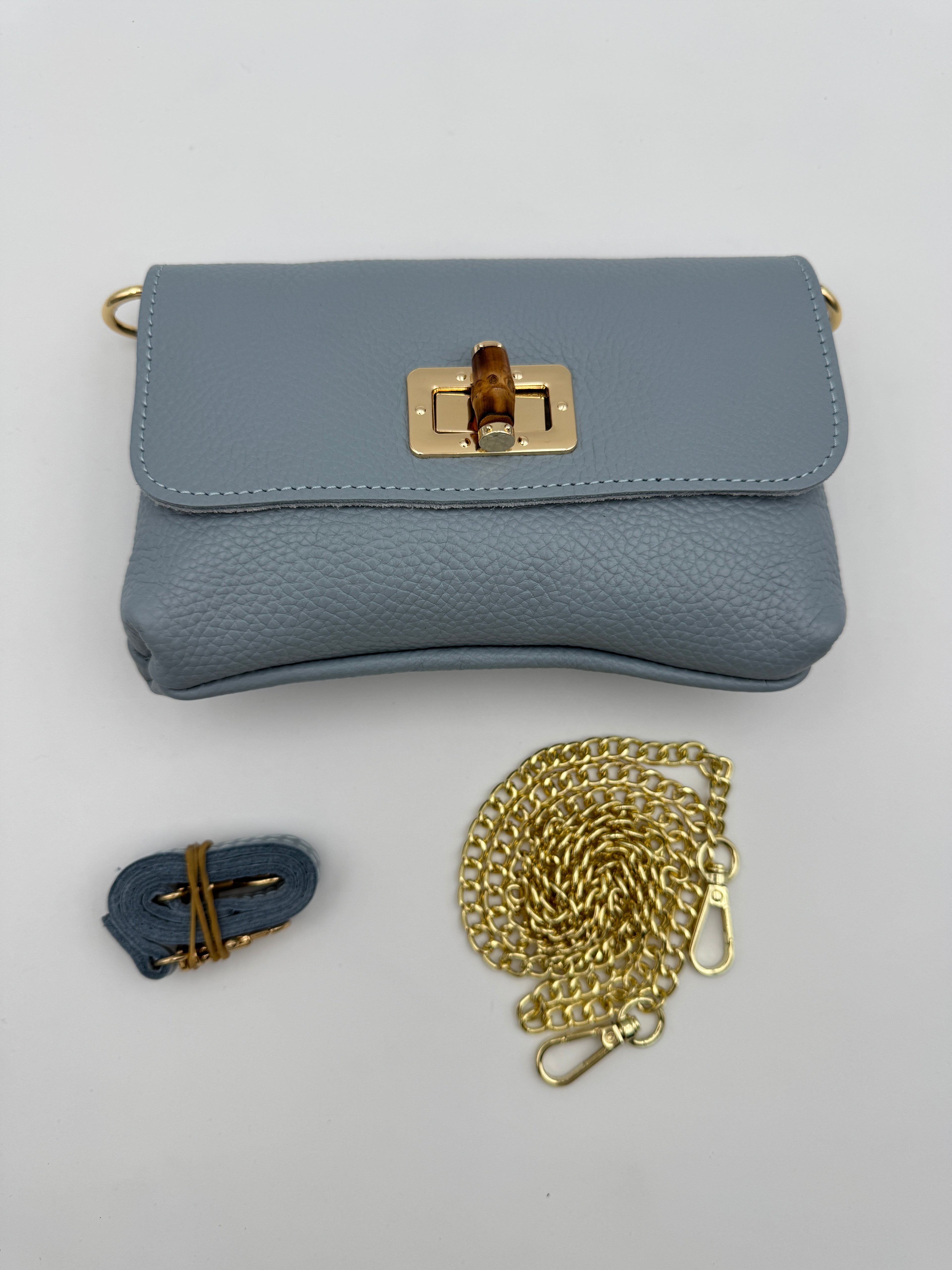 Pochette MUGHETTO - in Vera Pelle Martellata Made in Italy