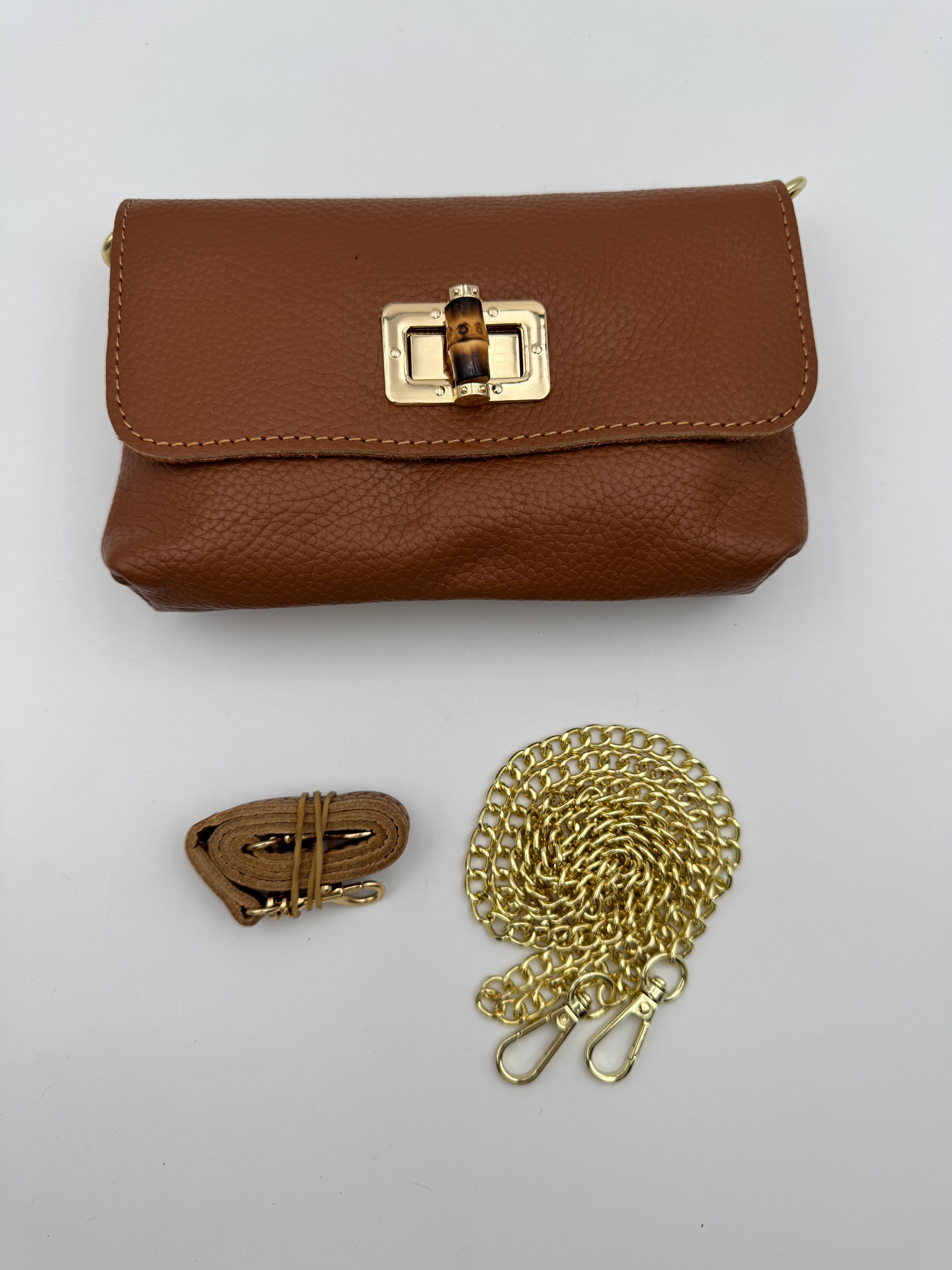 Pochette MUGHETTO - in Vera Pelle Martellata Made in Italy