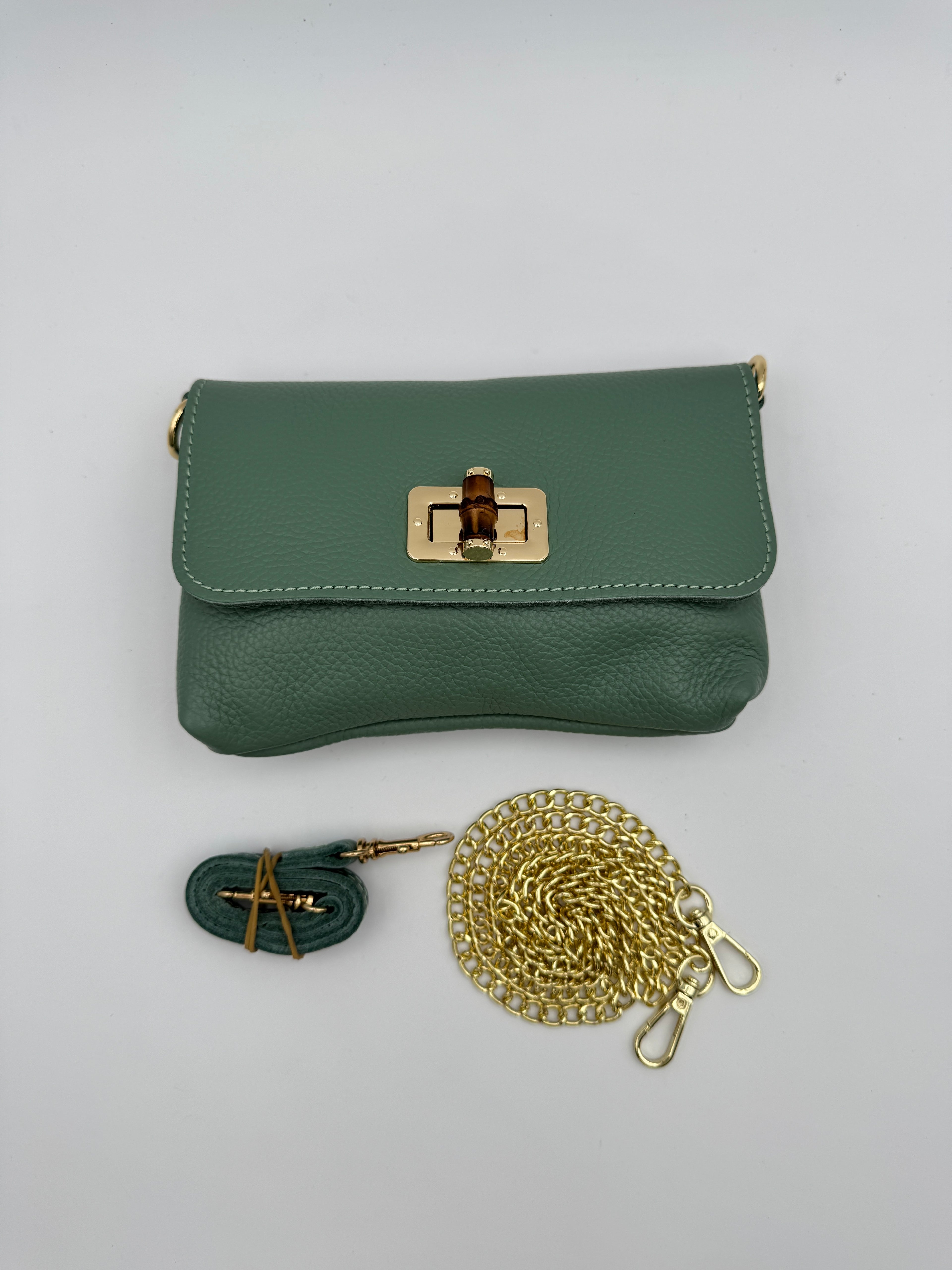 Pochette MUGHETTO - in Vera Pelle Martellata Made in Italy