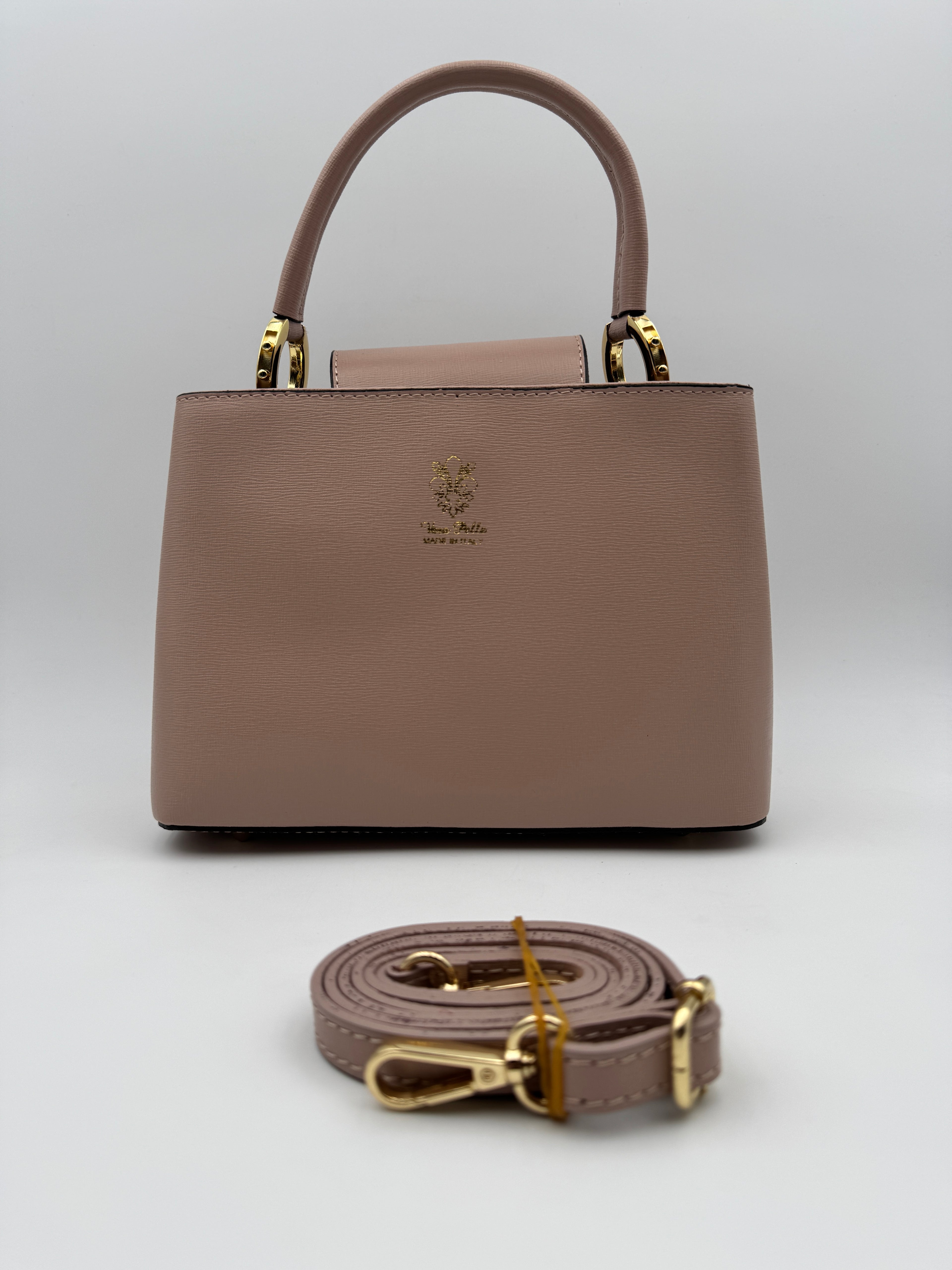 Borsa a Spalla MIMOSA - in Vera Pelle Martellata Made in Italy