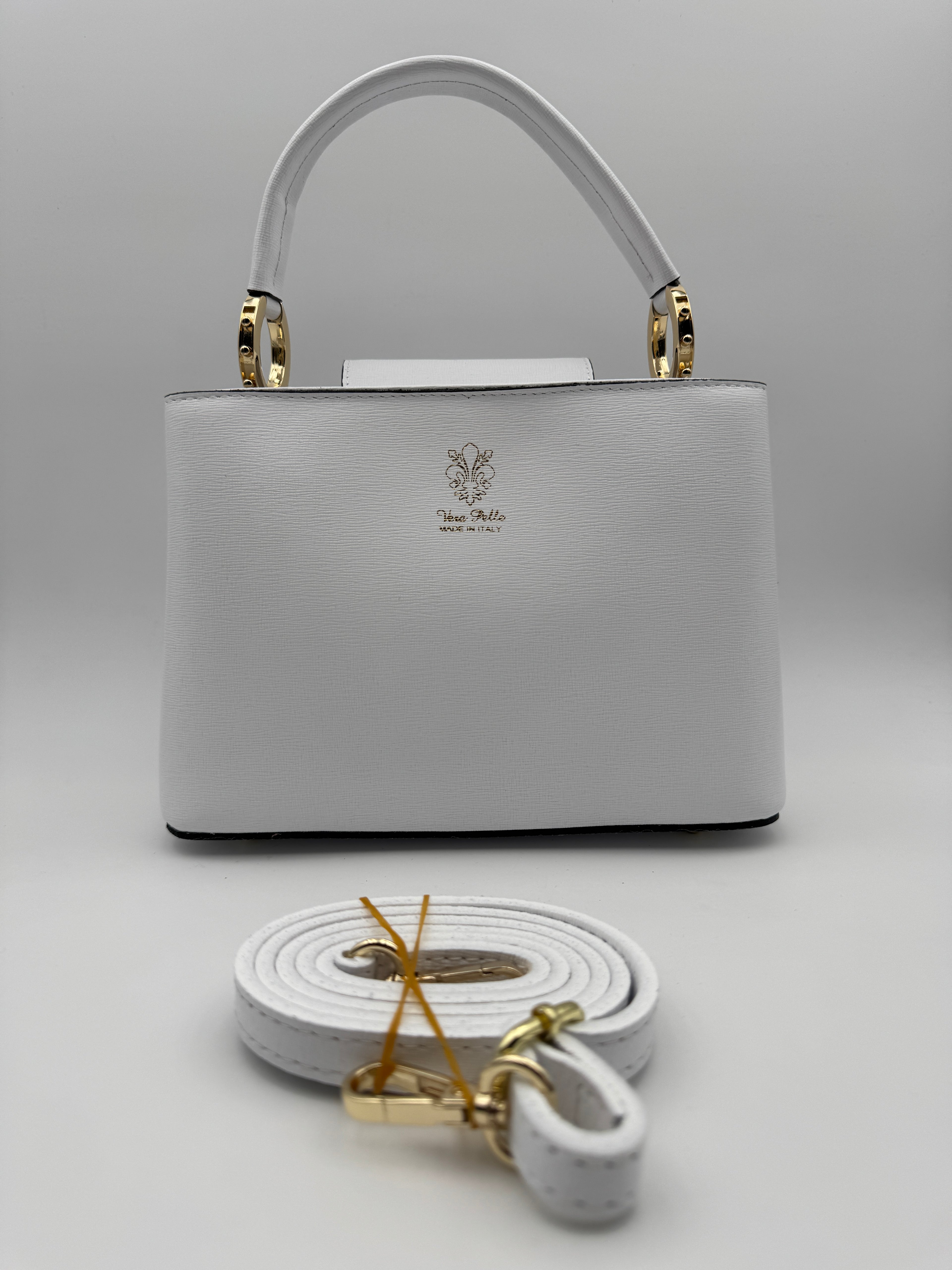 Borsa a Spalla MIMOSA - in Vera Pelle Martellata Made in Italy