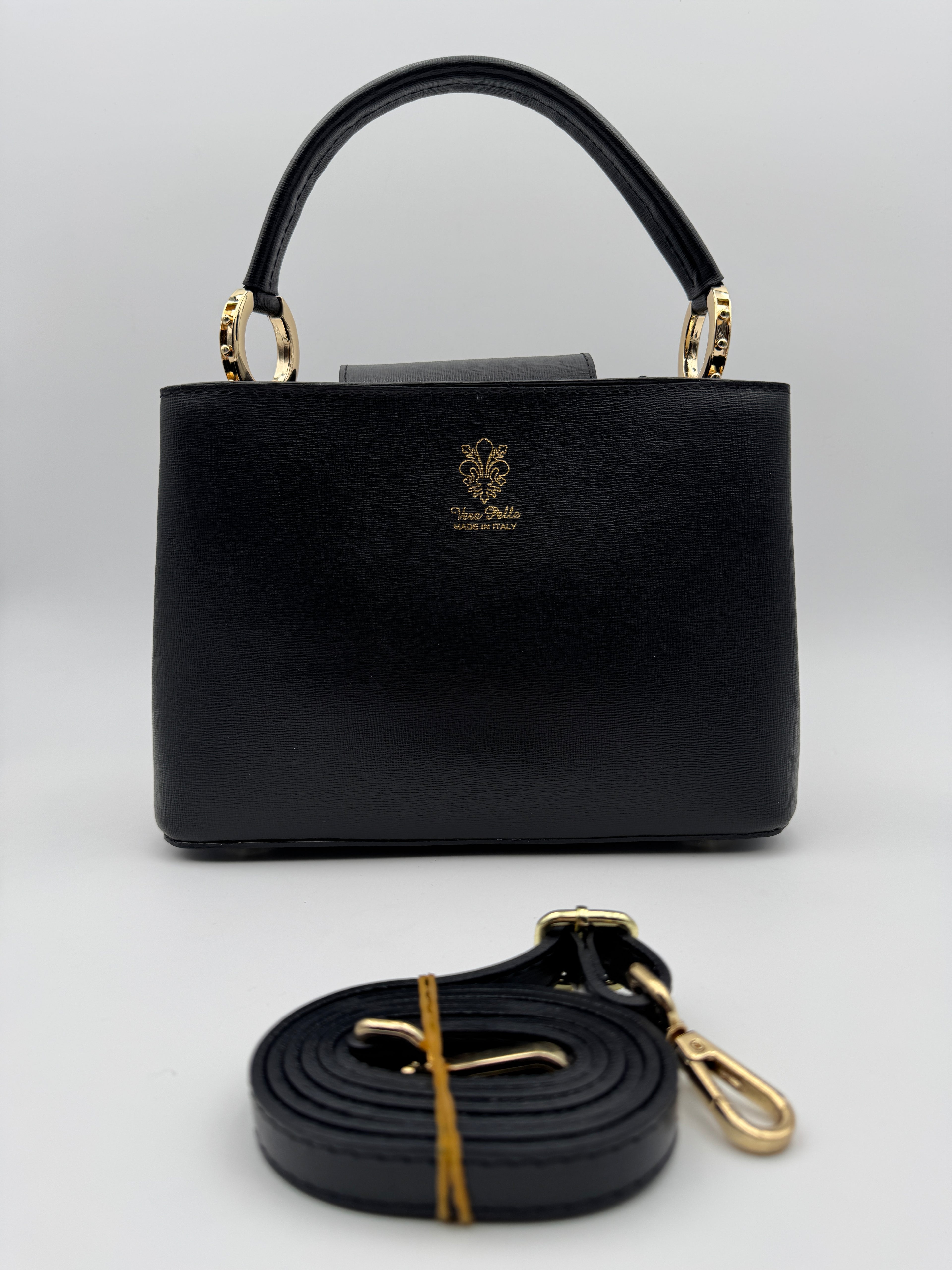 Borsa a Spalla MIMOSA - in Vera Pelle Martellata Made in Italy