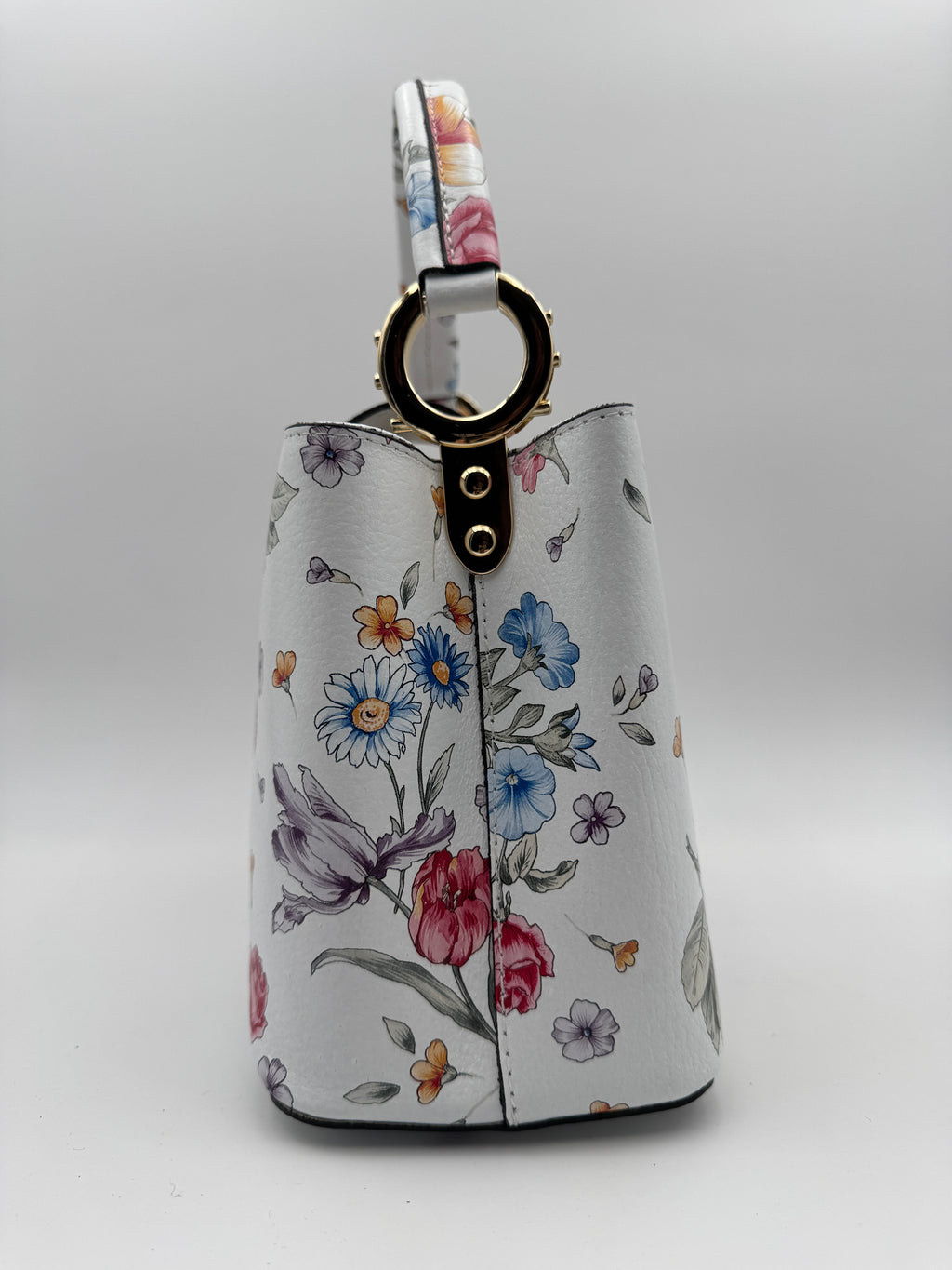 Borsa a Spalla MIMOSA - in Vera Pelle Martellata Made in Italy