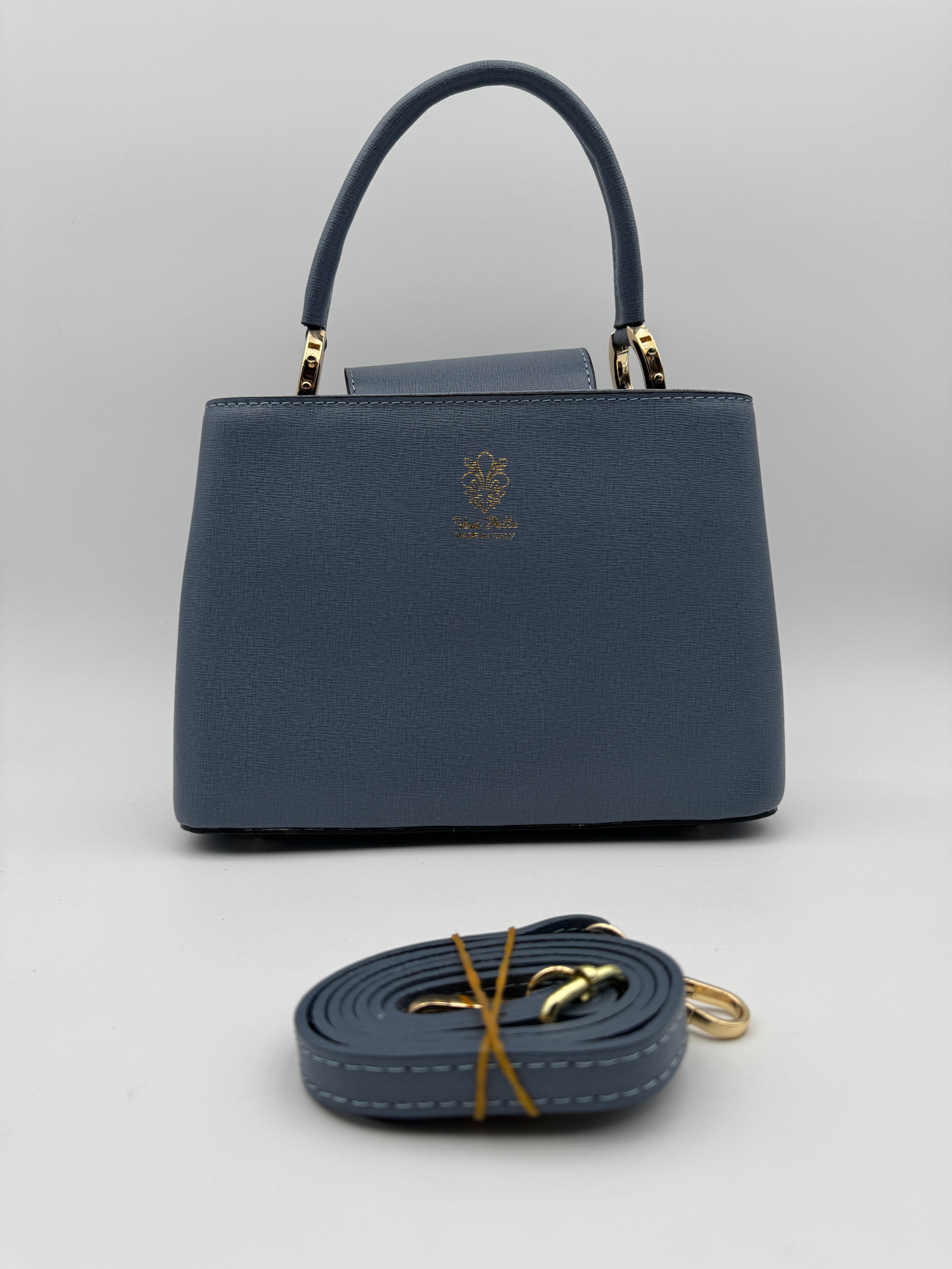 Borsa a Spalla MIMOSA - in Vera Pelle Martellata Made in Italy
