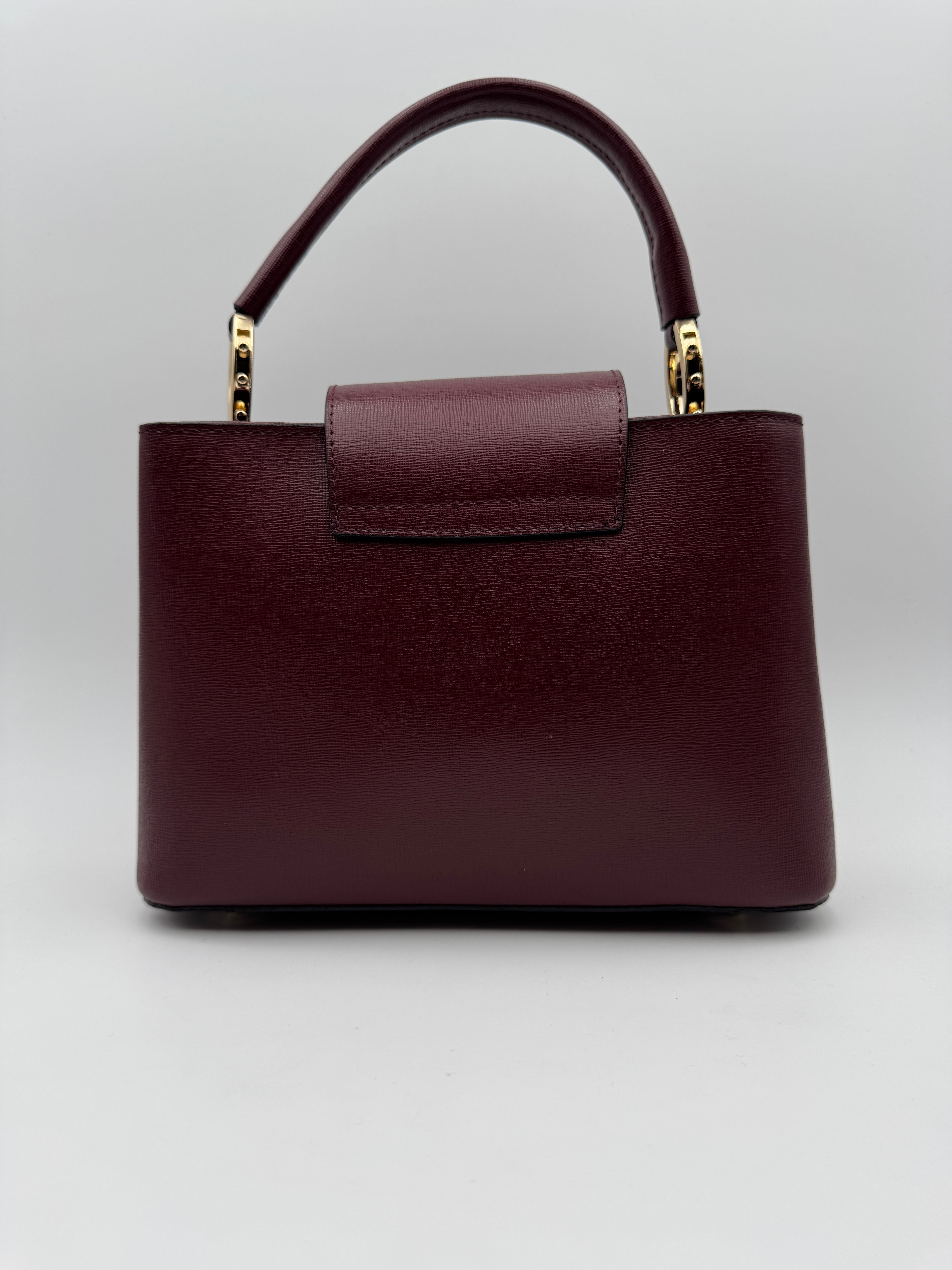 Borsa a Spalla MIMOSA - in Vera Pelle Martellata Made in Italy