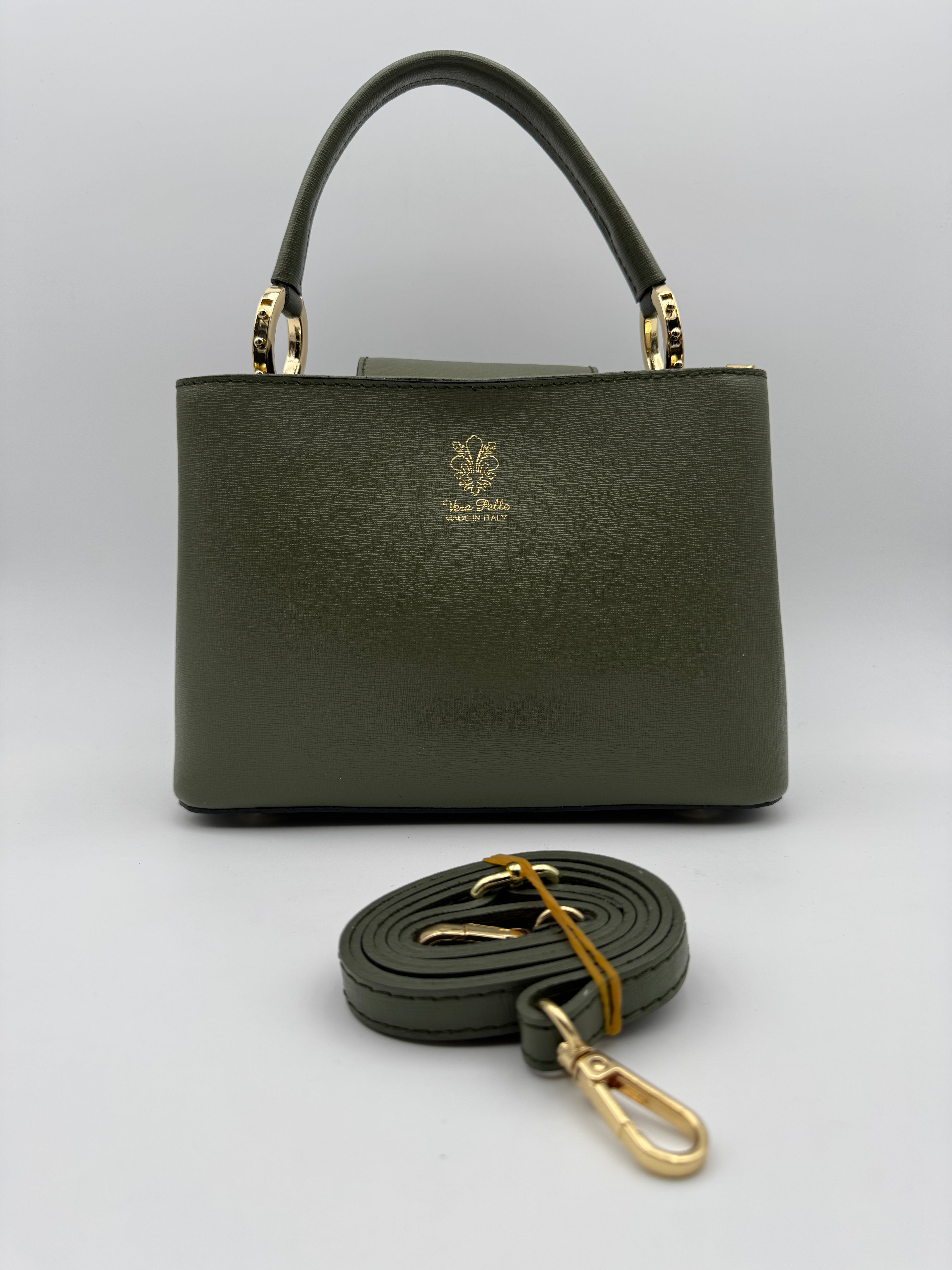 Borsa a Spalla MIMOSA - in Vera Pelle Martellata Made in Italy