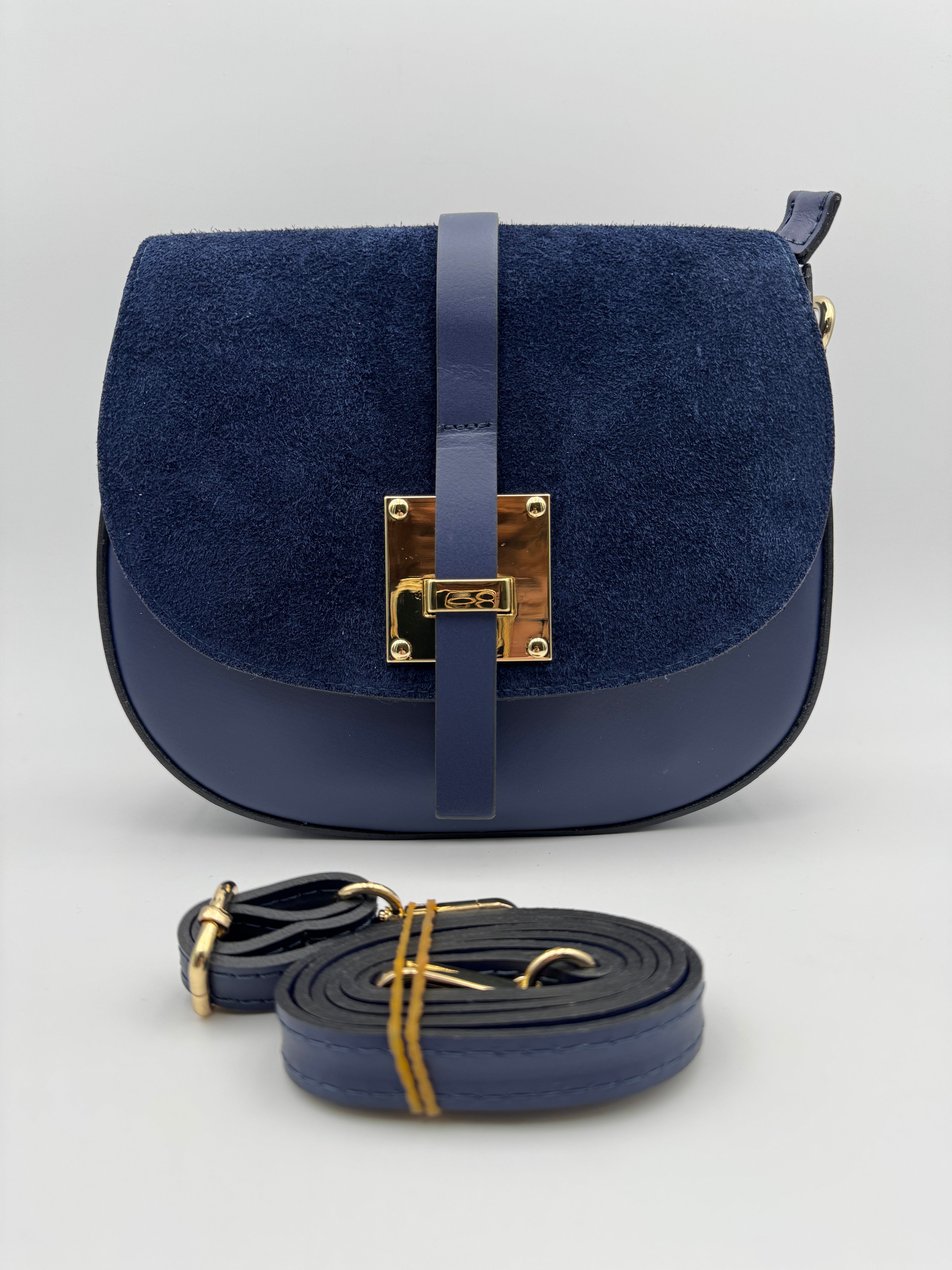 Borsa con Tracolla FRESIA - in Vera Pelle Martellata e Scamosciata Made in Italy