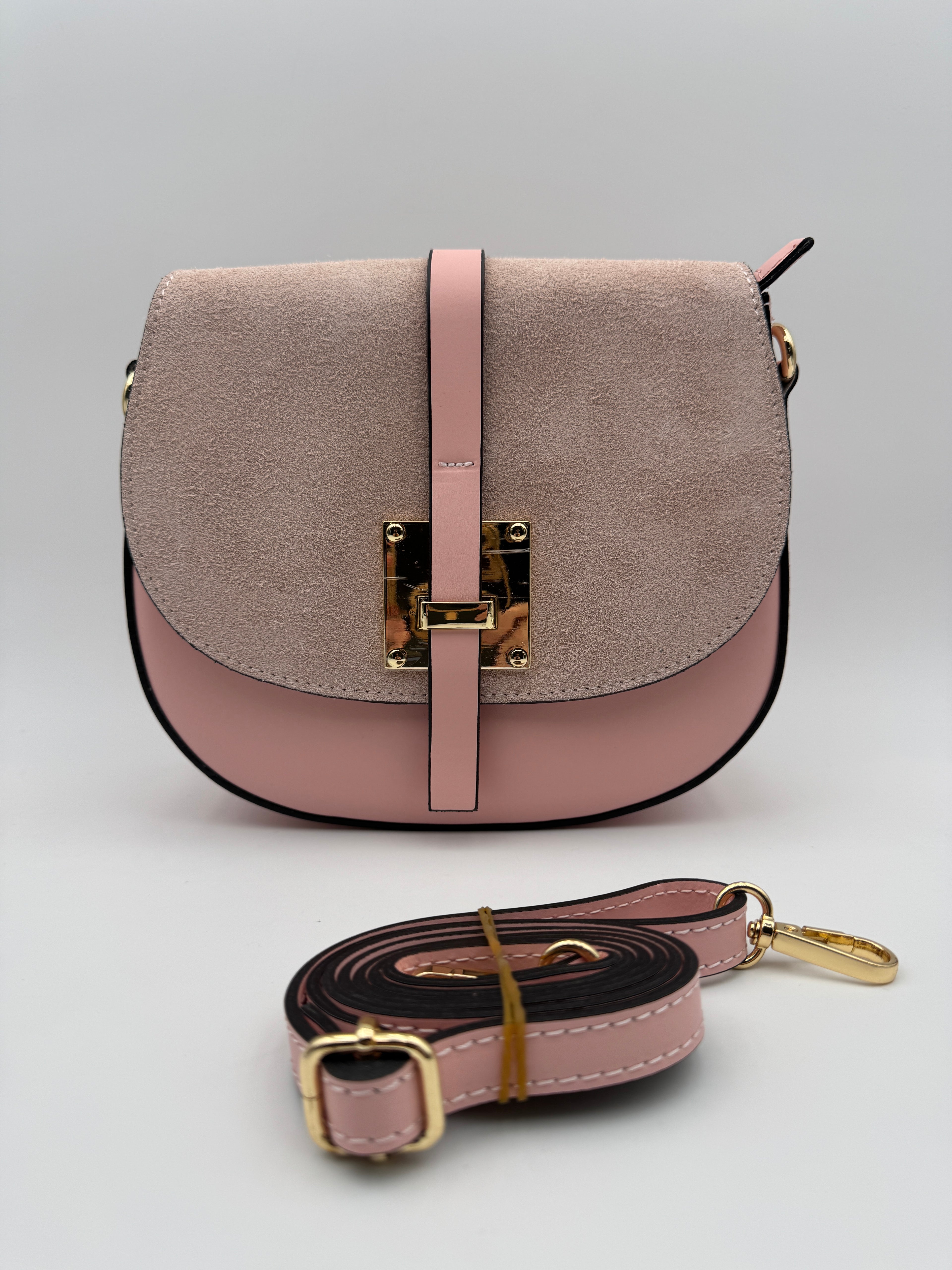 Borsa con Tracolla FRESIA - in Vera Pelle Martellata e Scamosciata Made in Italy