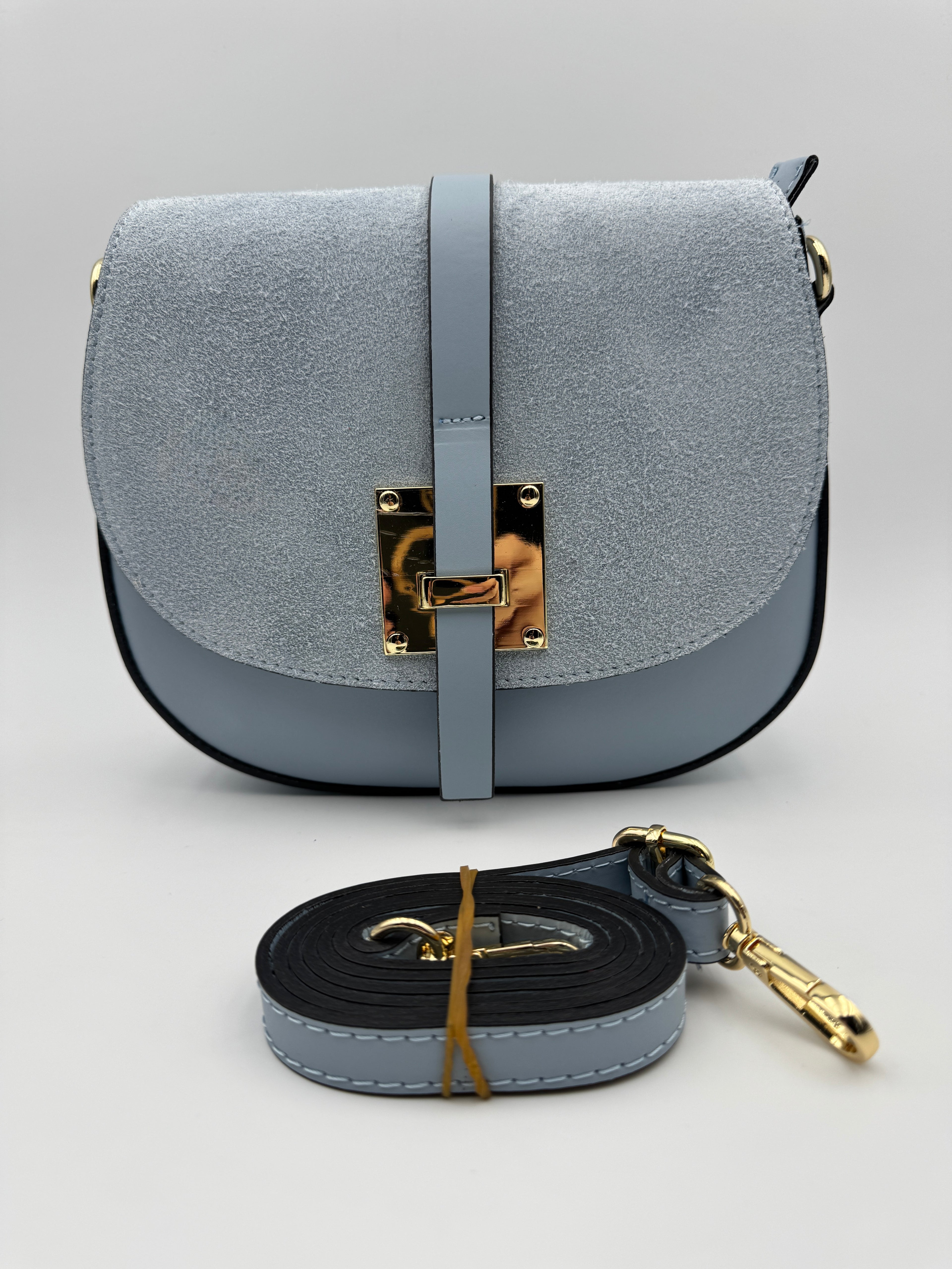 Borsa con Tracolla FRESIA - in Vera Pelle Martellata e Scamosciata Made in Italy