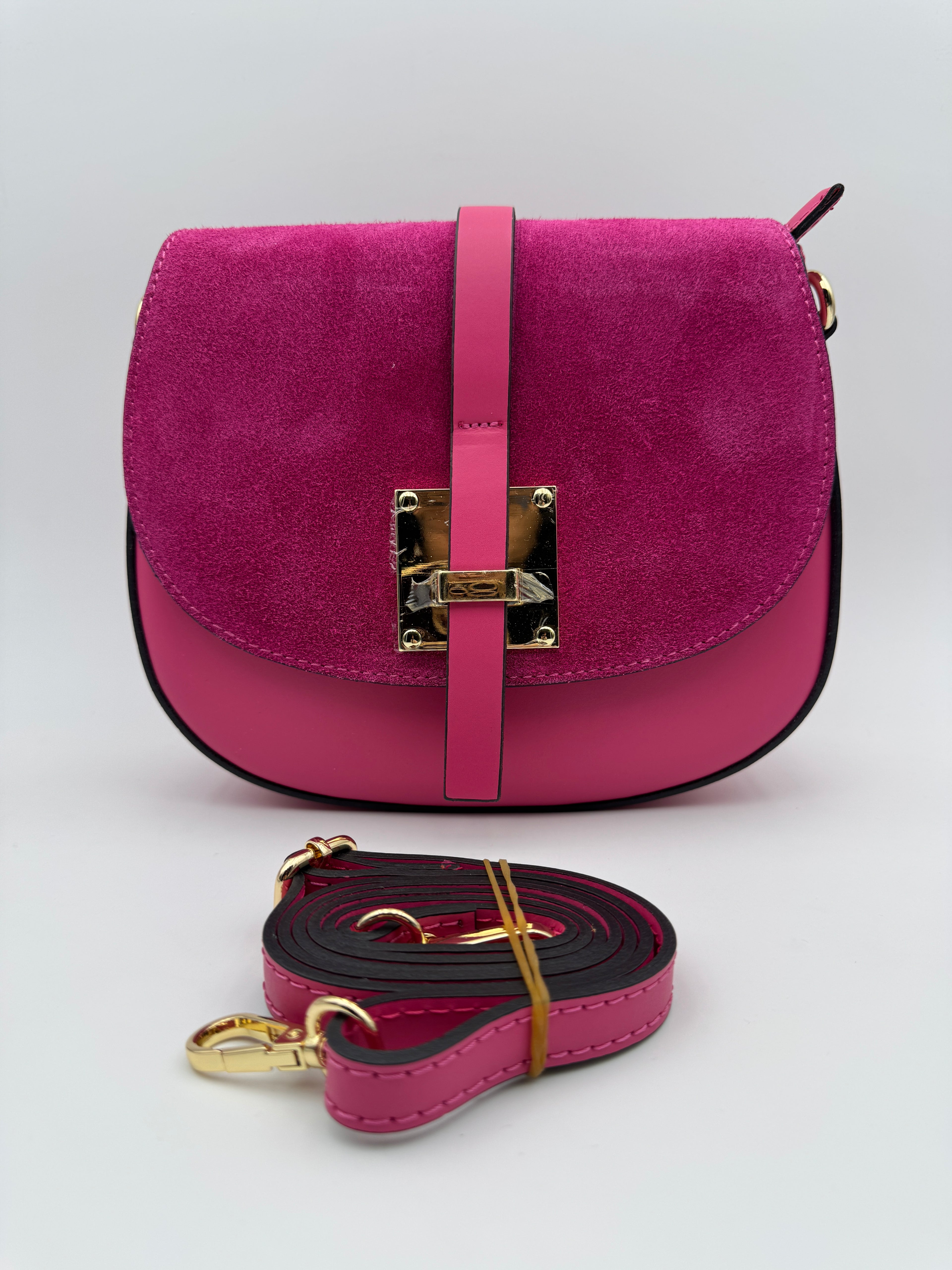 Borsa con Tracolla FRESIA - in Vera Pelle Martellata e Scamosciata Made in Italy