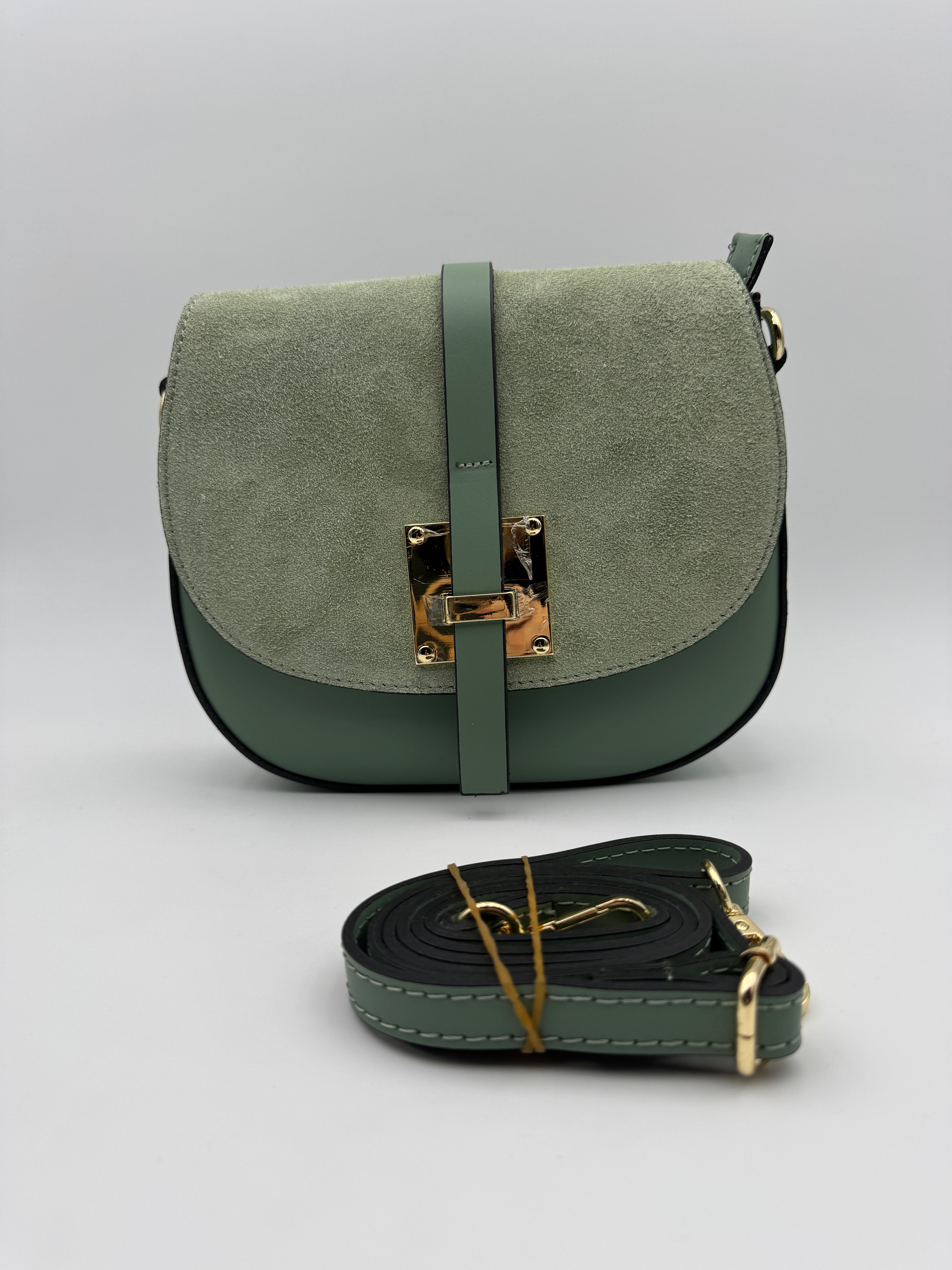Borsa con Tracolla FRESIA - in Vera Pelle Martellata e Scamosciata Made in Italy