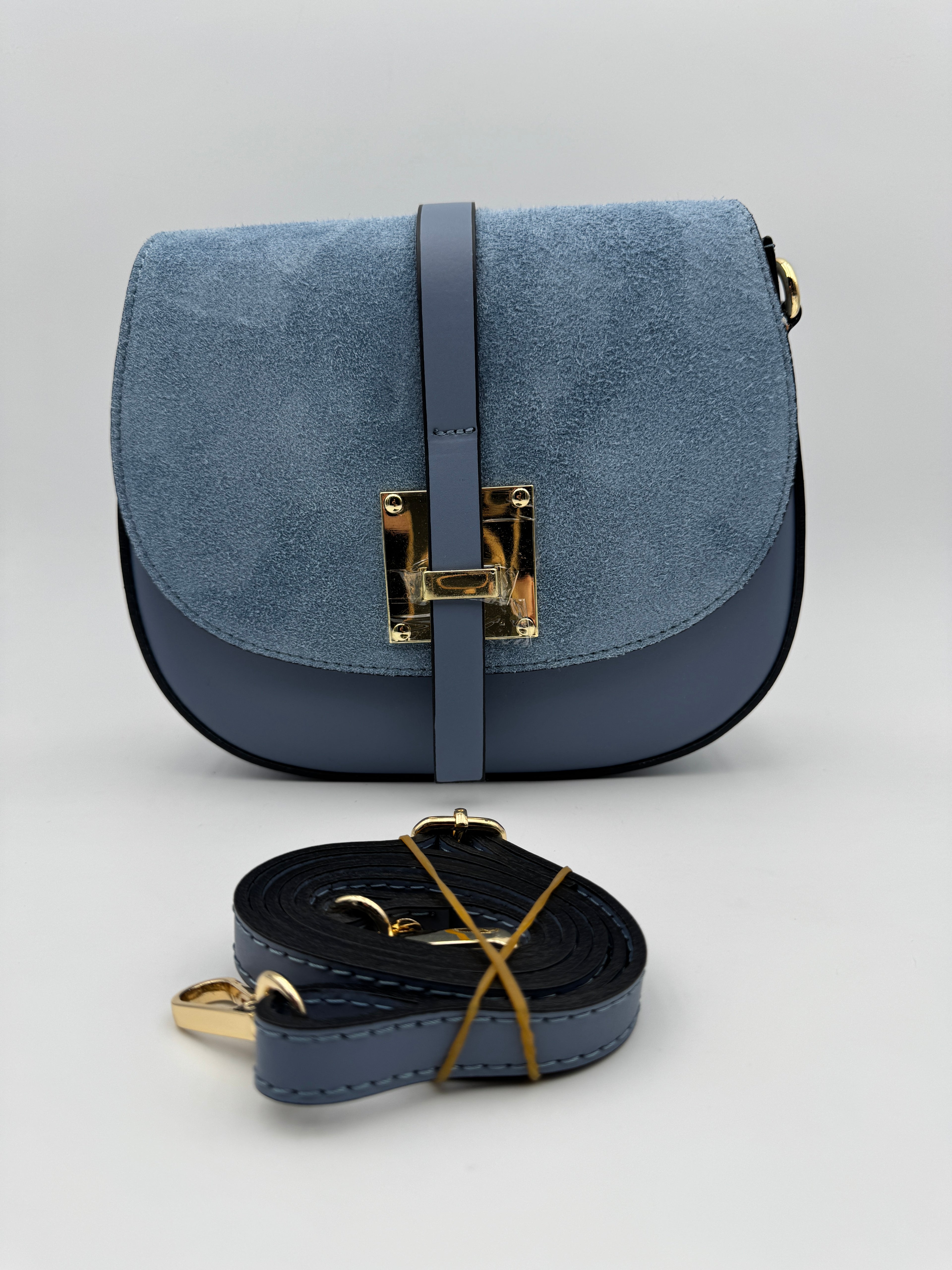 Borsa con Tracolla FRESIA - in Vera Pelle Martellata e Scamosciata Made in Italy