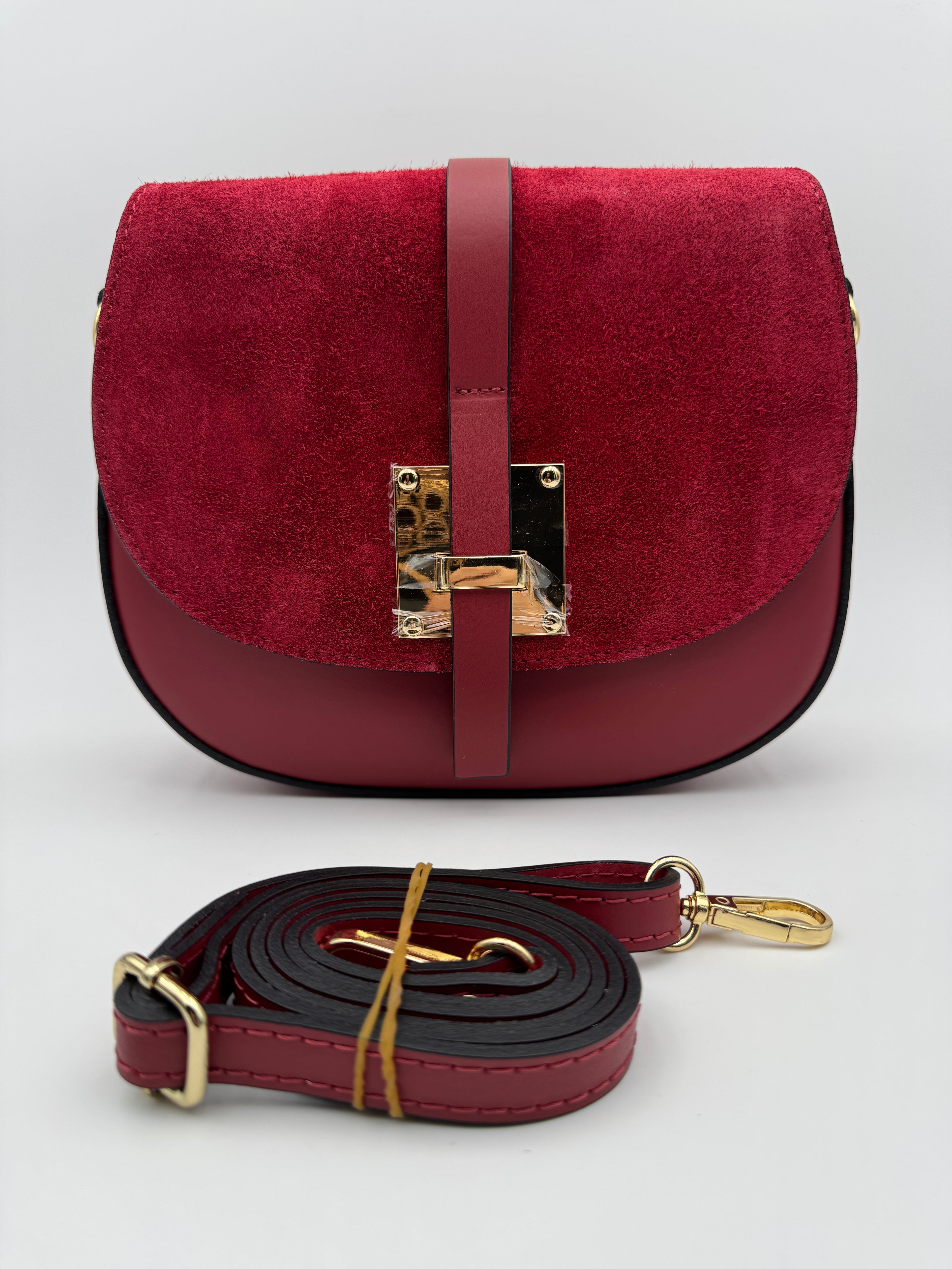 Borsa con Tracolla FRESIA - in Vera Pelle Martellata e Scamosciata Made in Italy