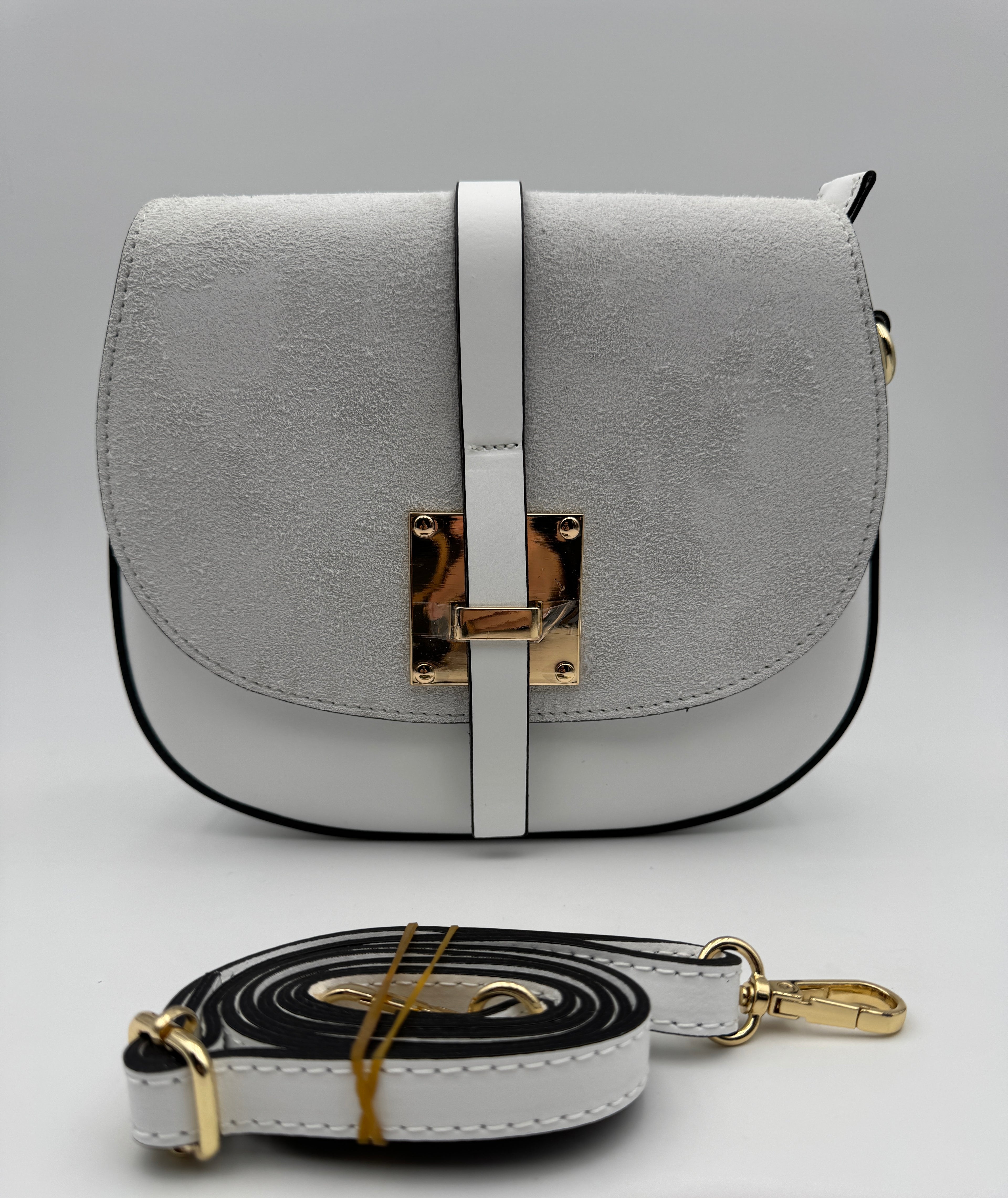 Borsa con Tracolla FRESIA - in Vera Pelle Martellata e Scamosciata Made in Italy