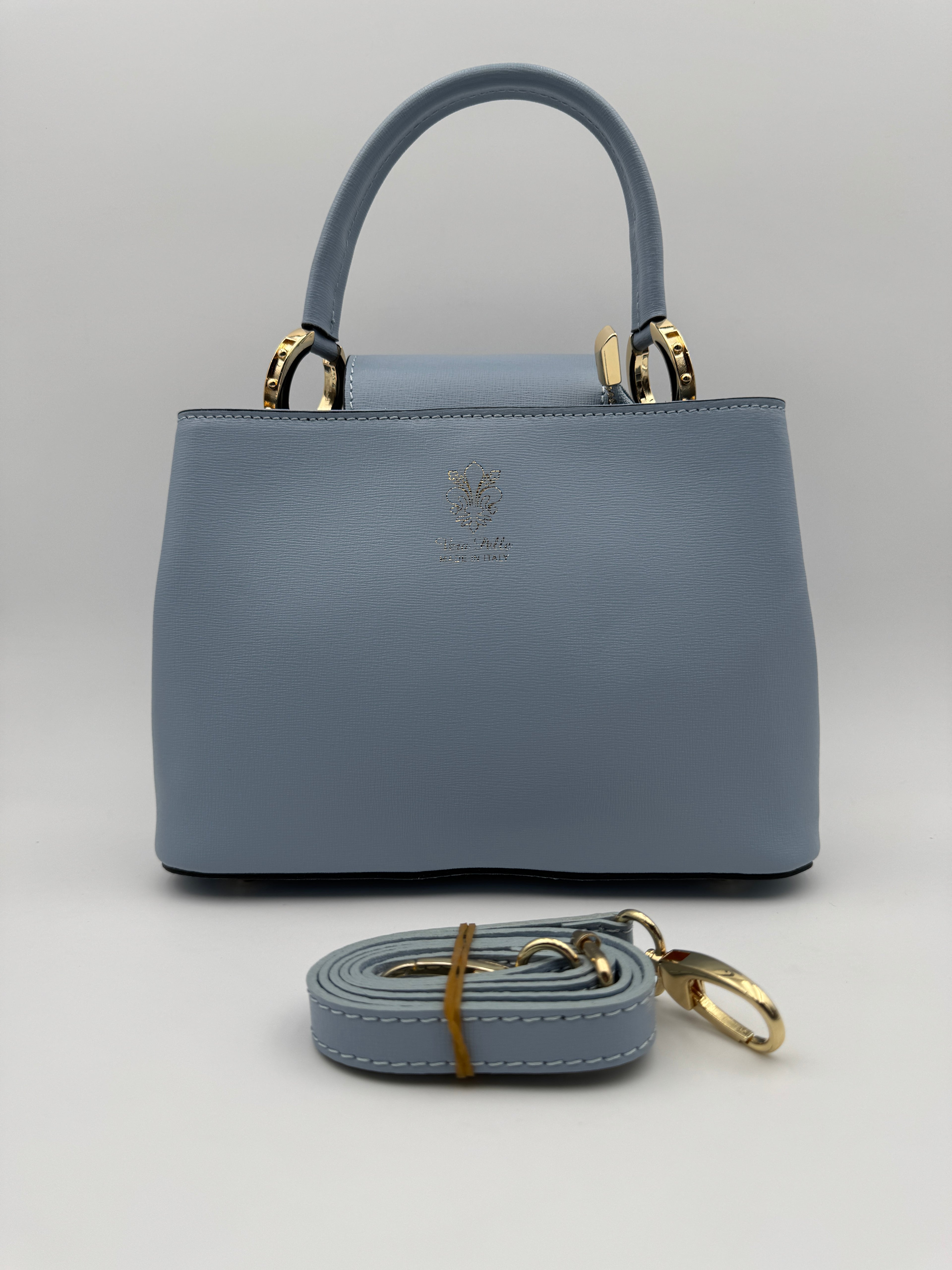 Borsa a Spalla MIMOSA - in Vera Pelle Martellata Made in Italy