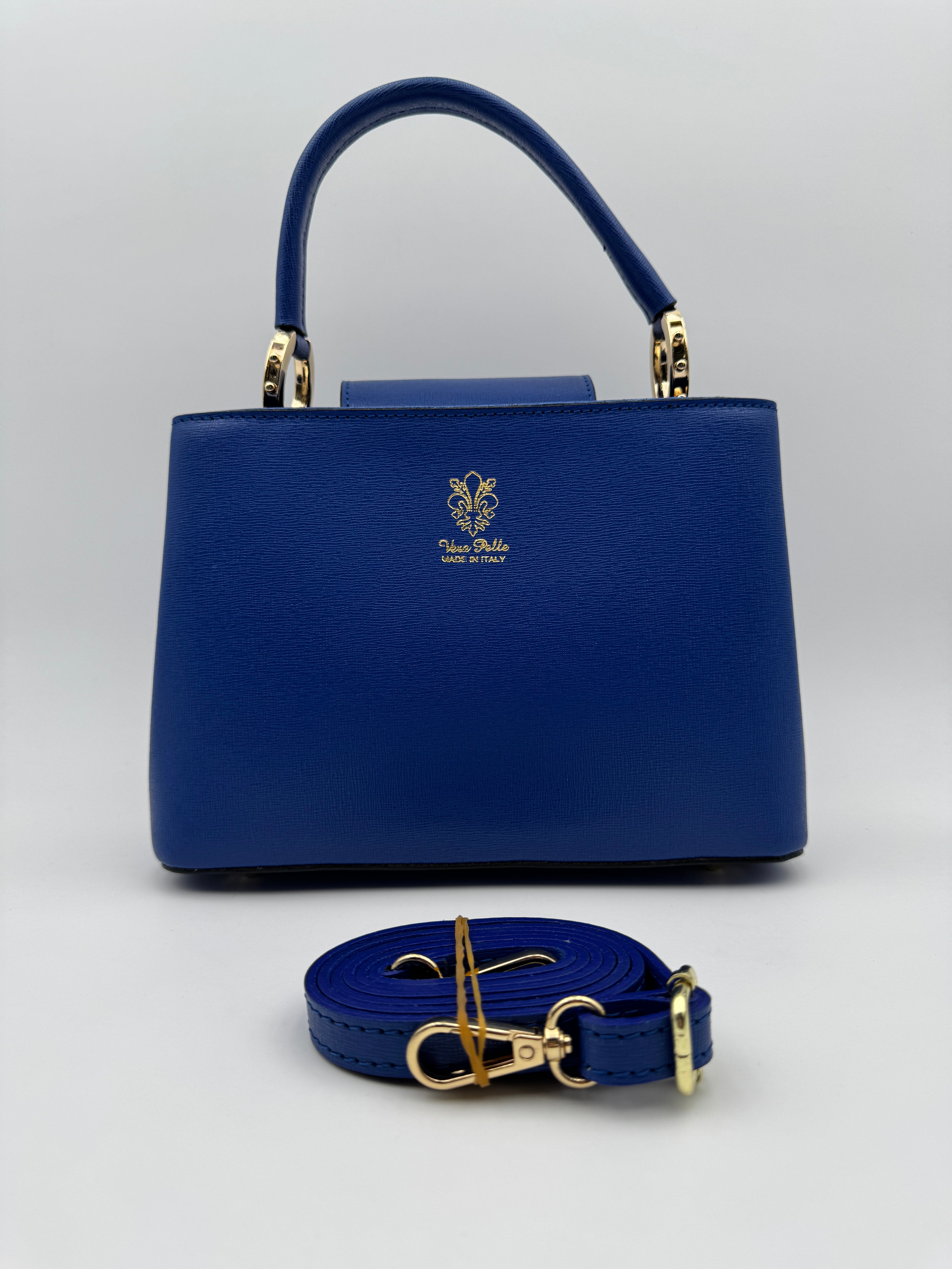Borsa a Spalla MIMOSA - in Vera Pelle Martellata Made in Italy