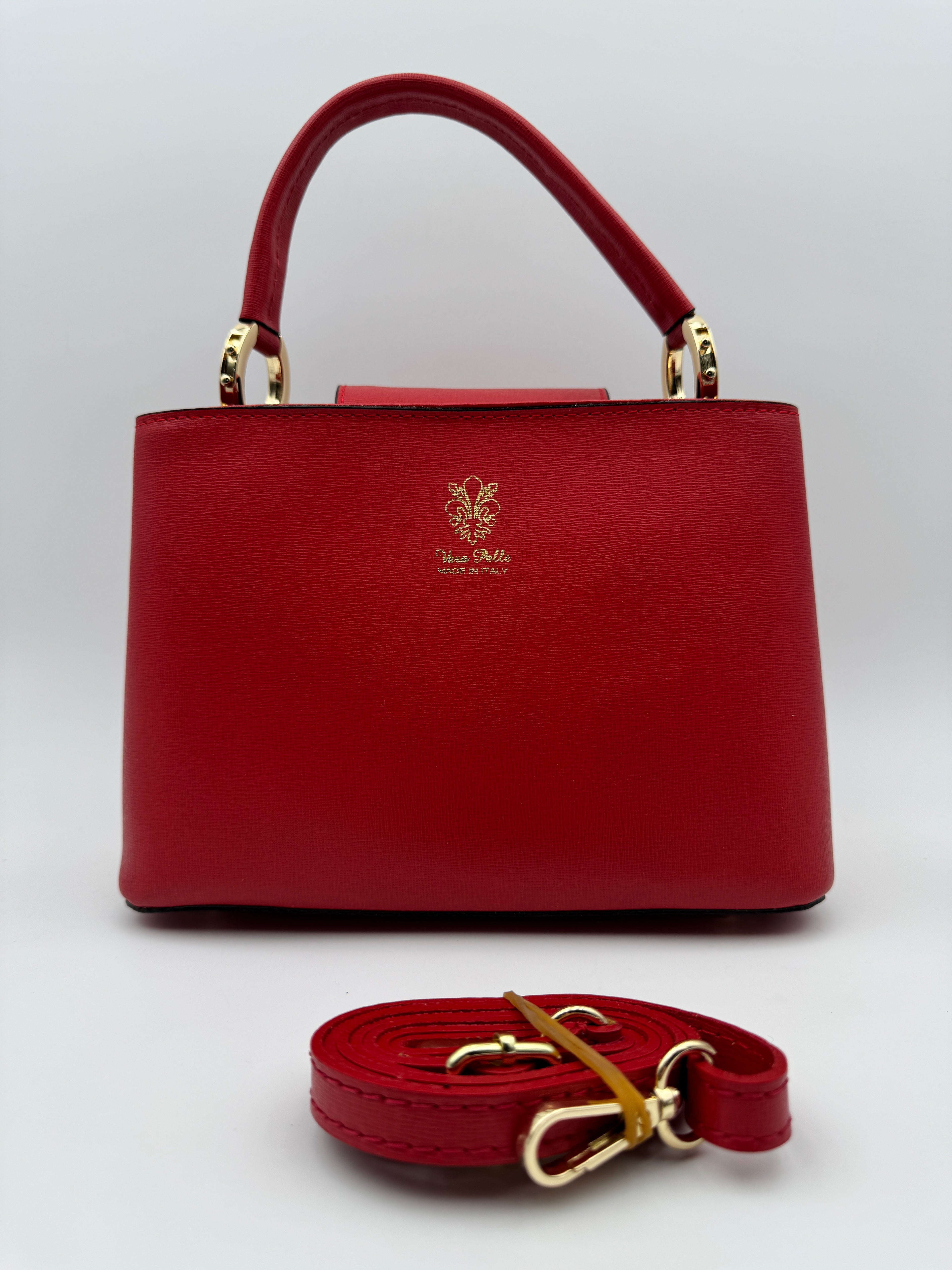 Borsa a Spalla MIMOSA - in Vera Pelle Martellata Made in Italy