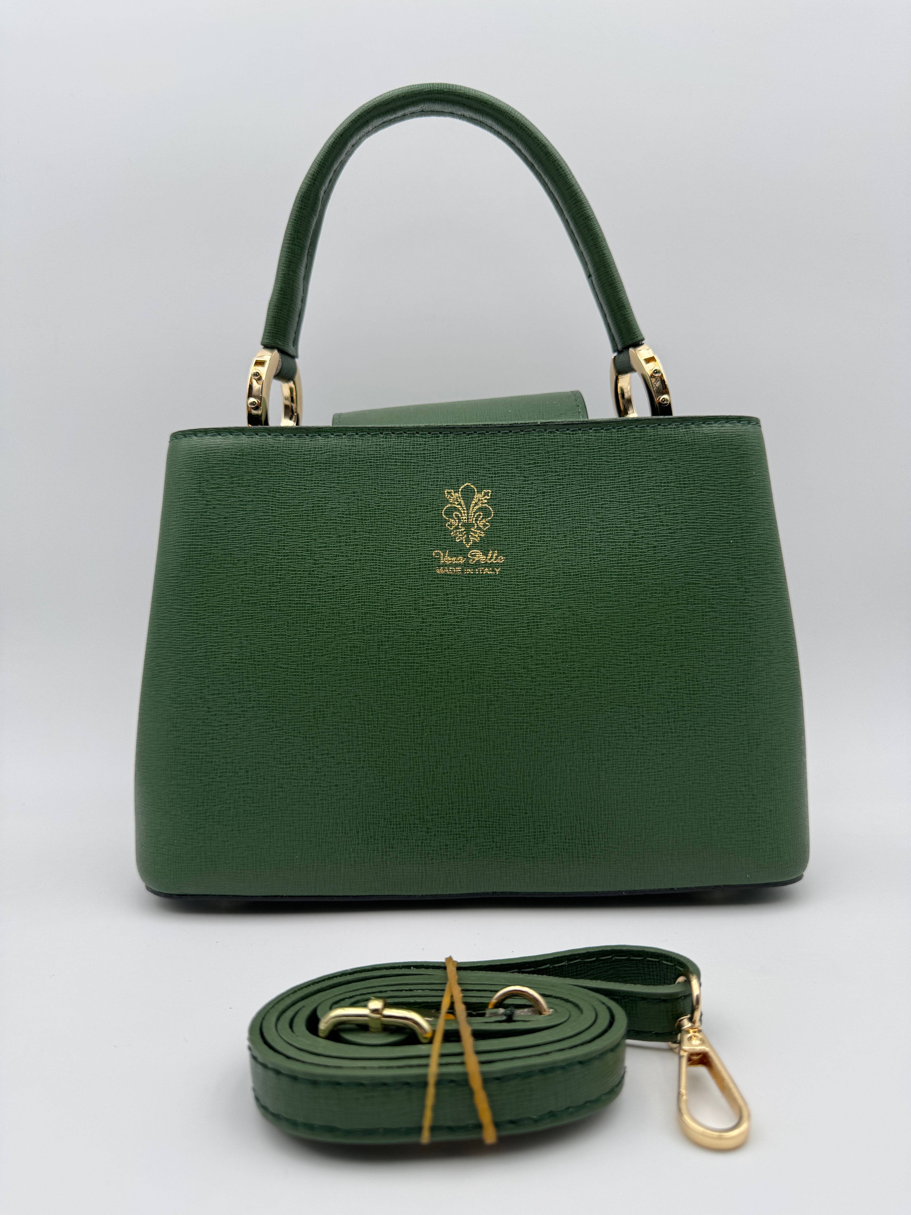 Borsa a Spalla MIMOSA - in Vera Pelle Martellata Made in Italy