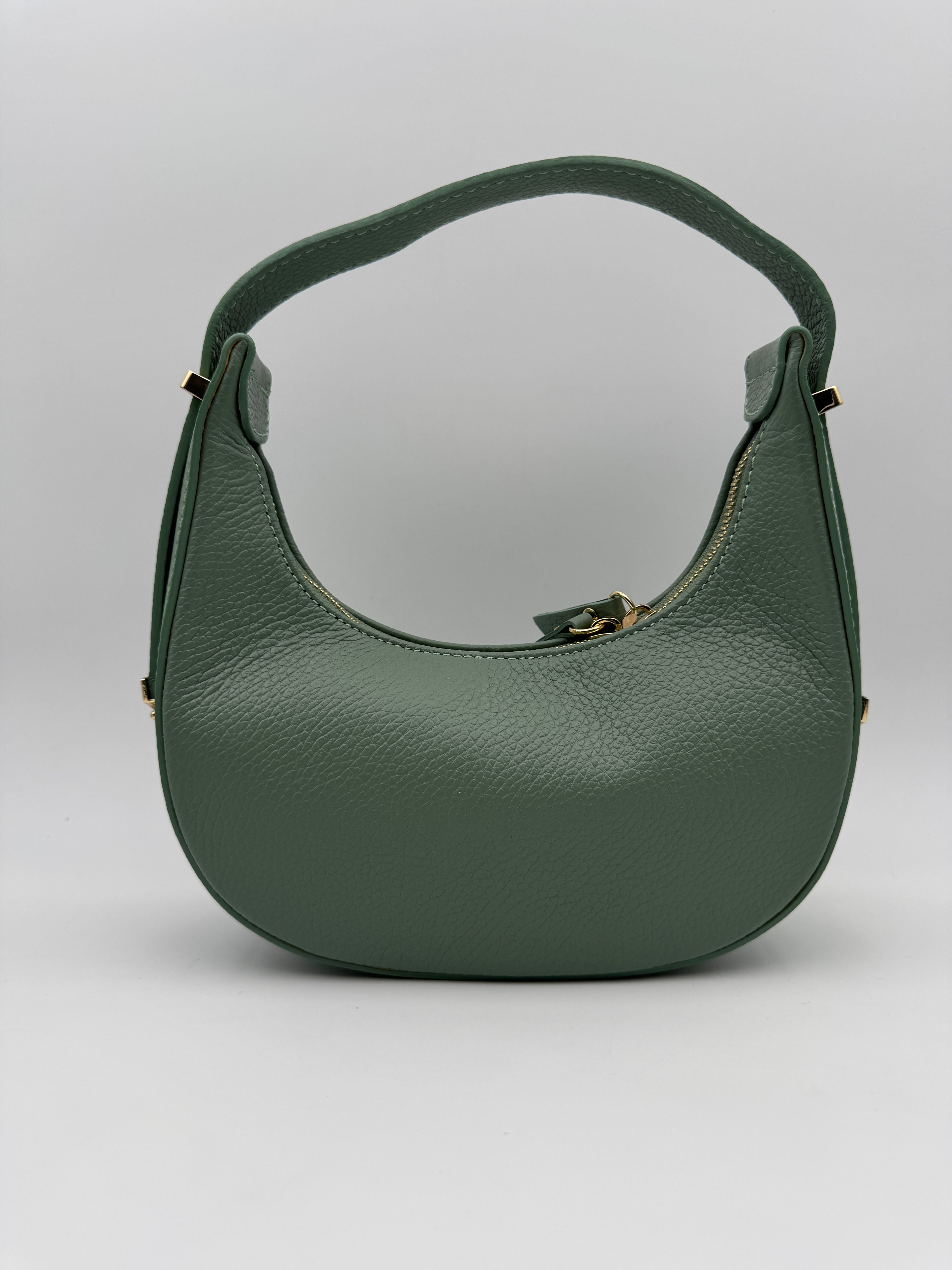 Borsa Mezzaluna GLICINE - in Vera Pelle Martellata Made in Italy