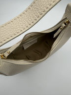 Borsa Mezzaluna GLICINE - in Vera Pelle Martellata Made in Italy