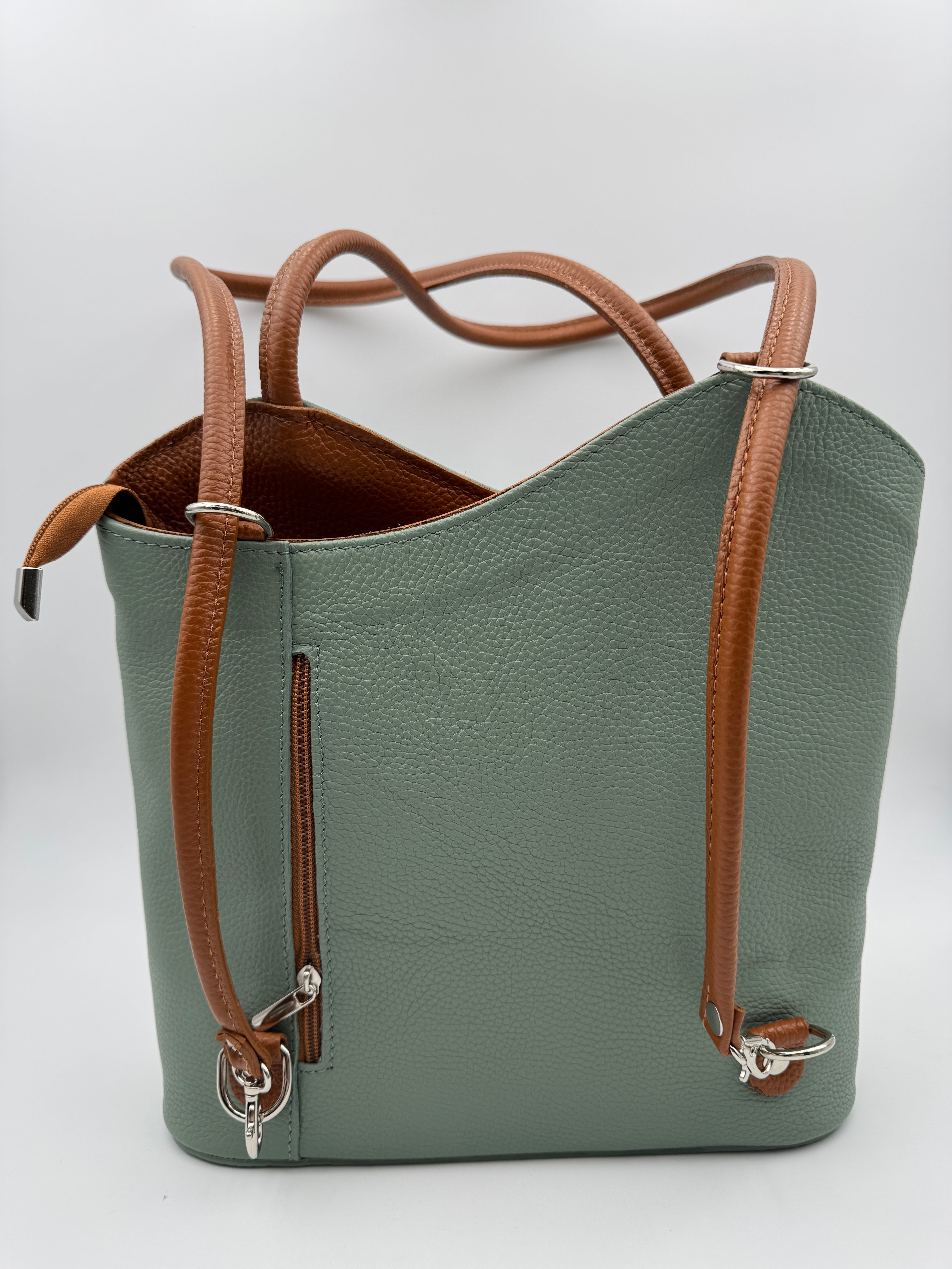 Borsa Zaino PAPAVERO - in Vera Pelle Martellata Made in Italy