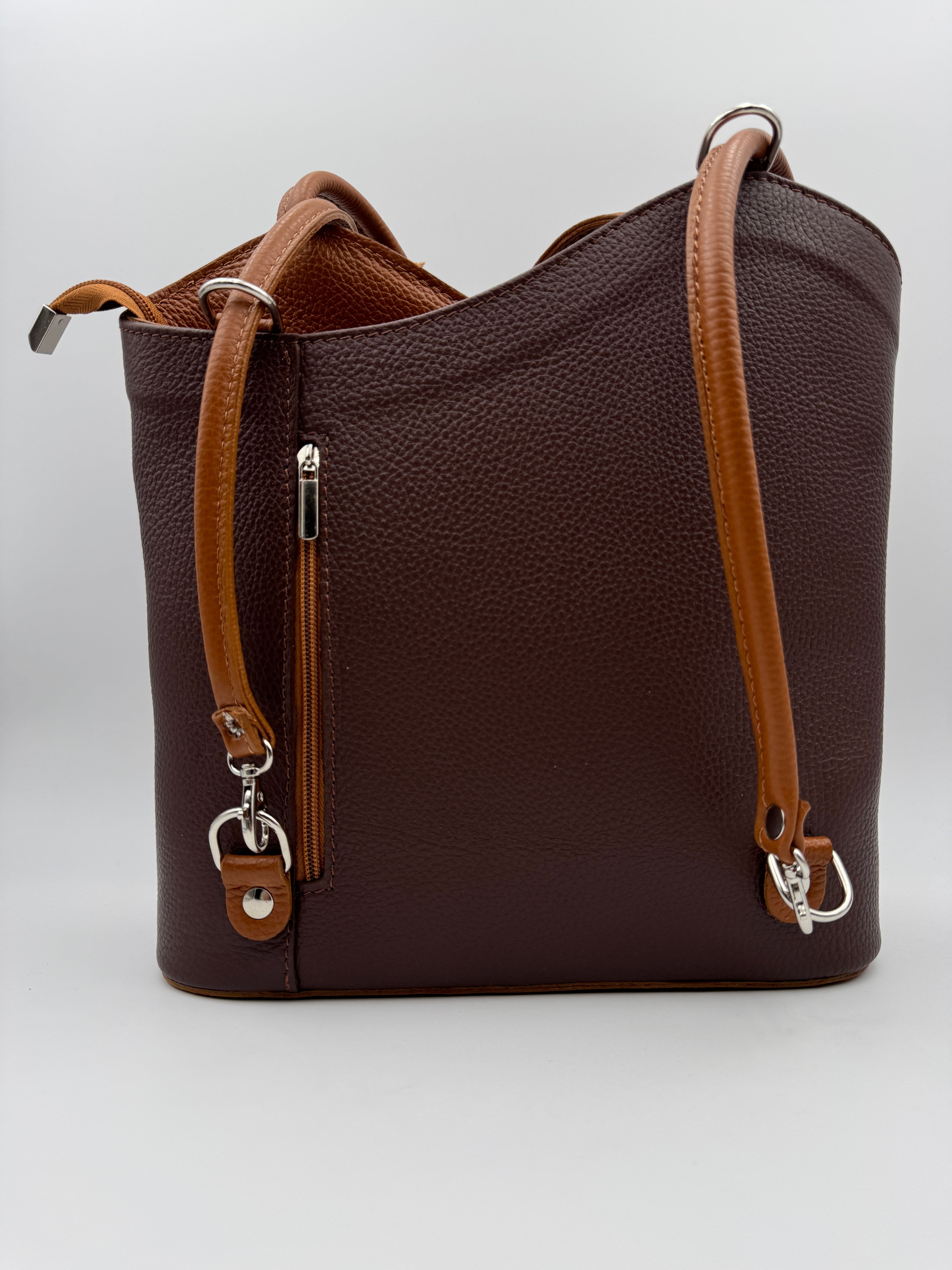 Borsa Zaino PAPAVERO - in Vera Pelle Martellata Made in Italy