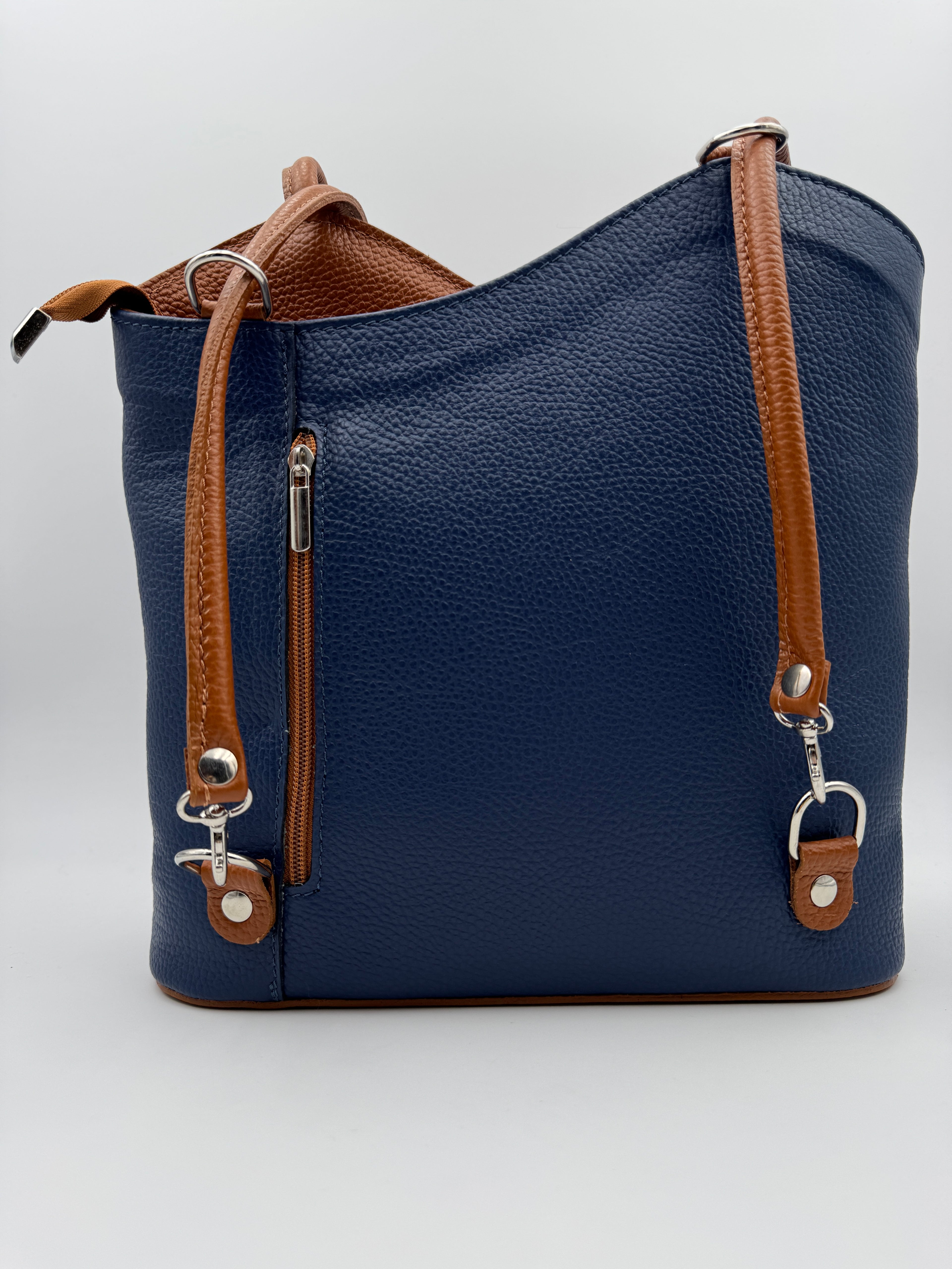 Borsa Zaino PAPAVERO - in Vera Pelle Martellata Made in Italy
