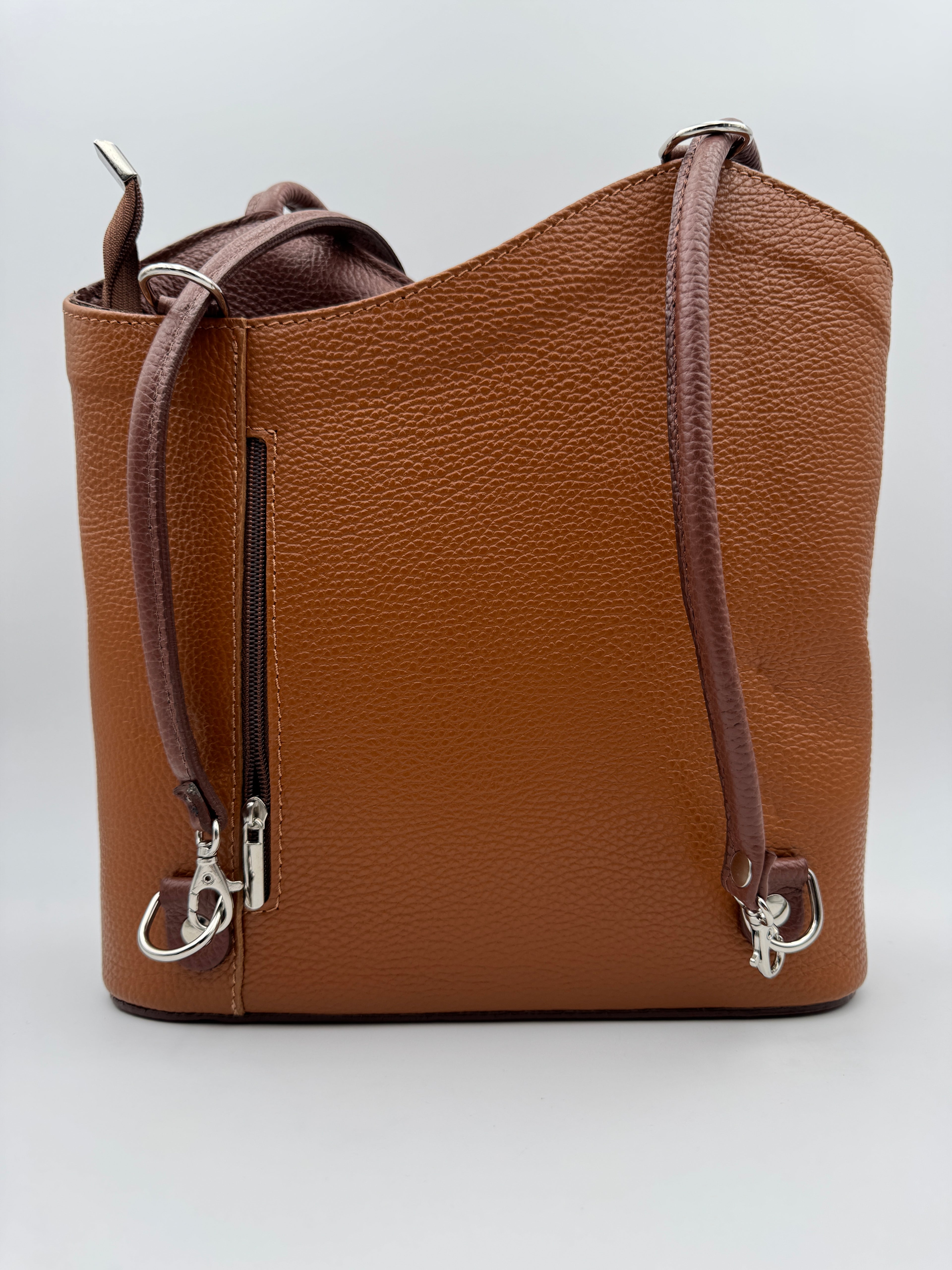 Borsa Zaino PAPAVERO - in Vera Pelle Martellata Made in Italy
