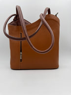 Borsa Zaino PAPAVERO - in Vera Pelle Martellata Made in Italy