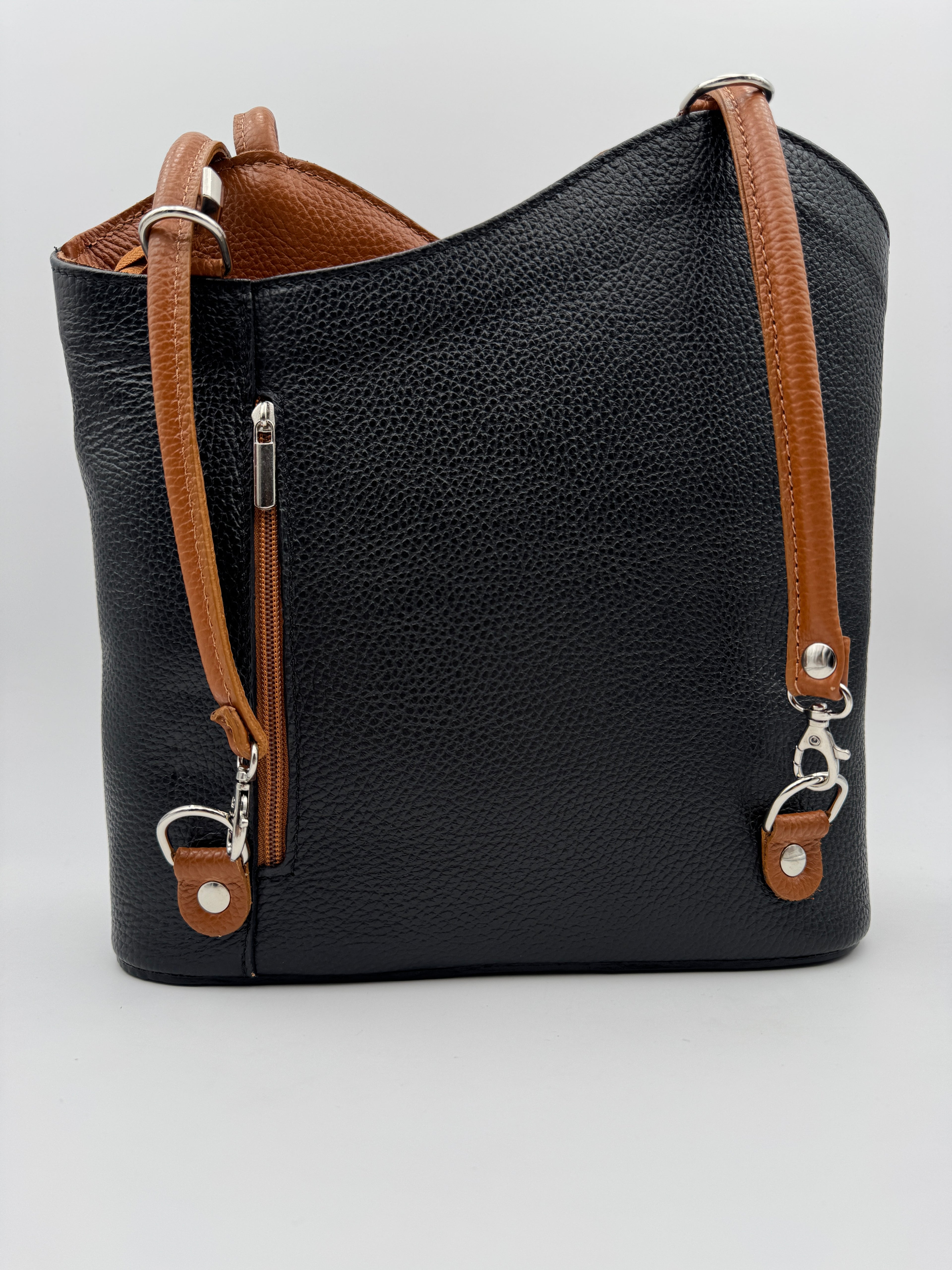 Borsa Zaino PAPAVERO - in Vera Pelle Martellata Made in Italy