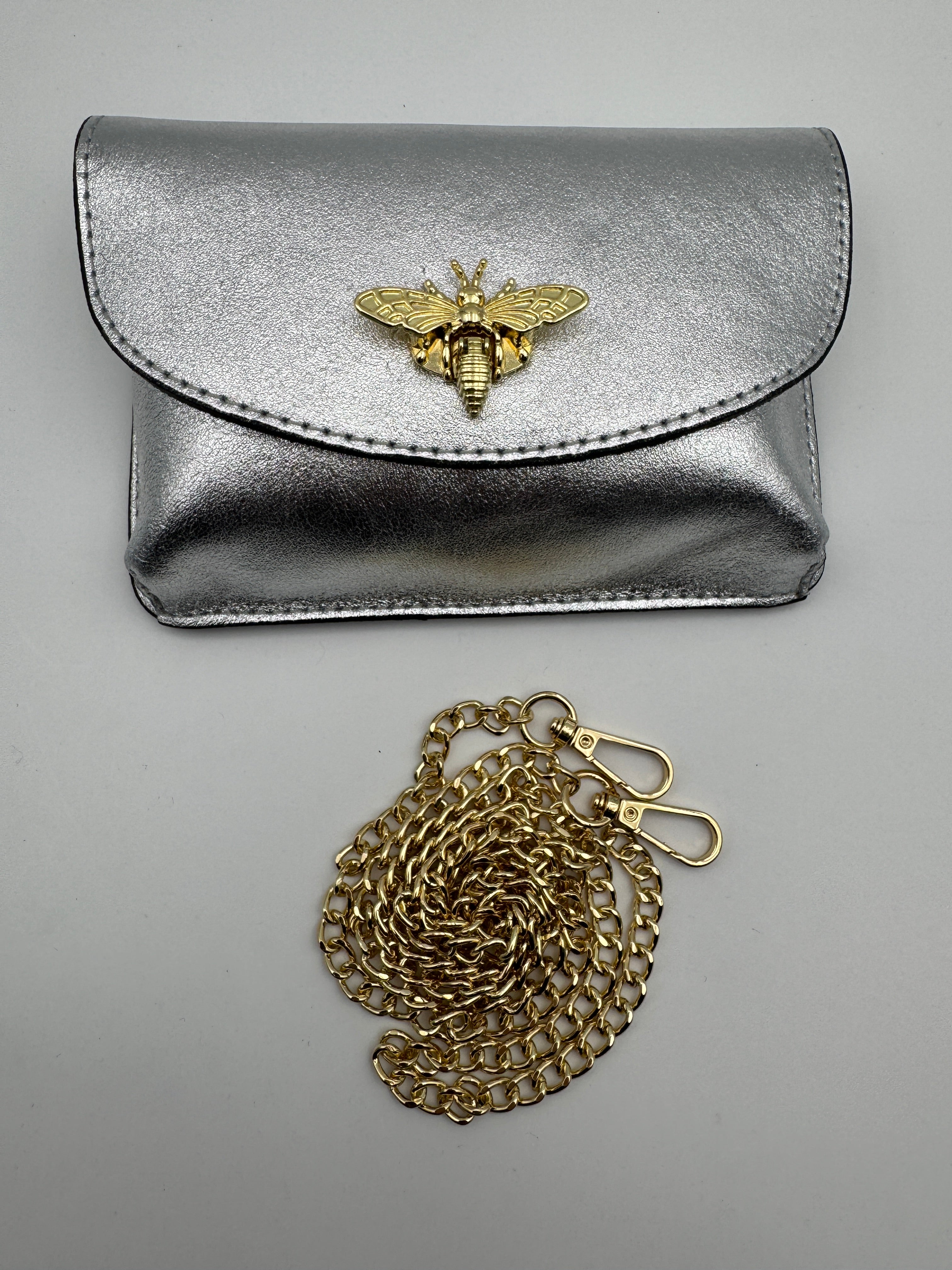 Pochette CAMPANULA - in Vera Pelle Martellata Made in Italy