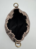 Borsa Pouch PEONIA - in Vera Pelle Martellata Made in Italy