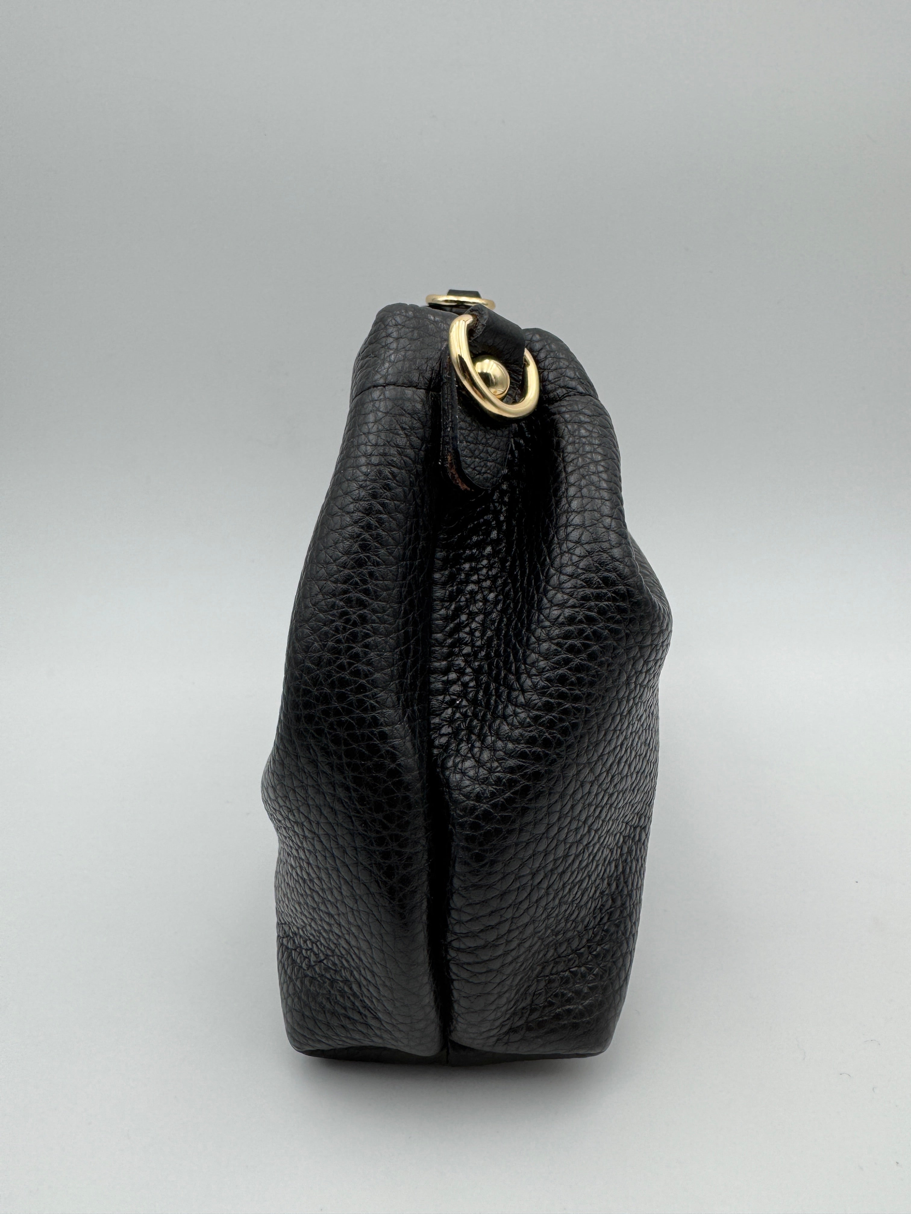 Borsa Pouch PEONIA - in Vera Pelle Martellata Made in Italy