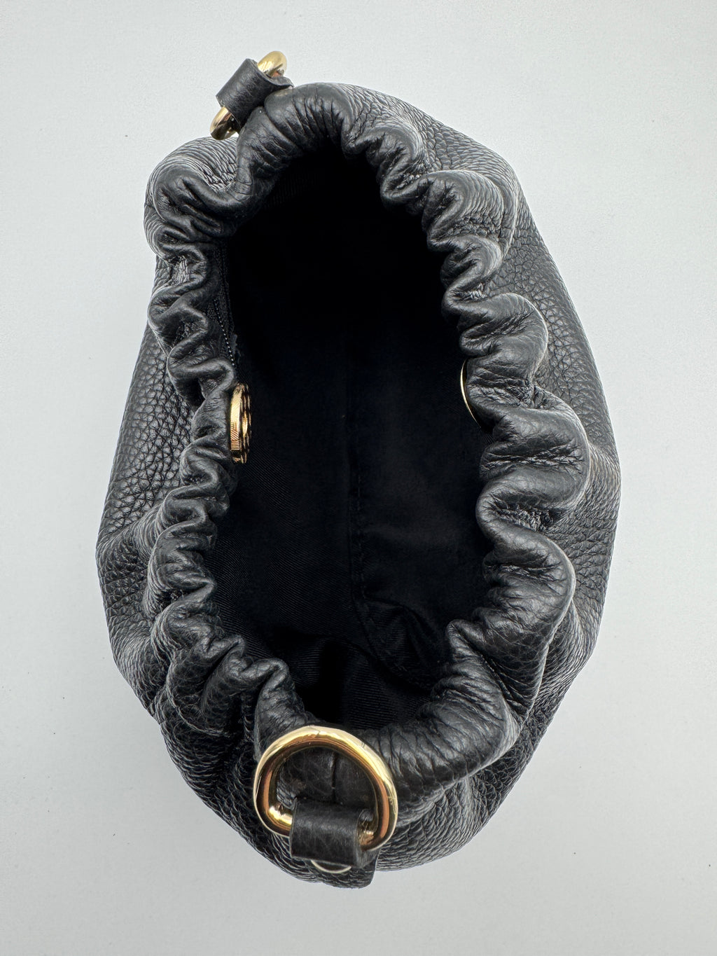 Borsa Pouch PEONIA - in Vera Pelle Martellata Made in Italy