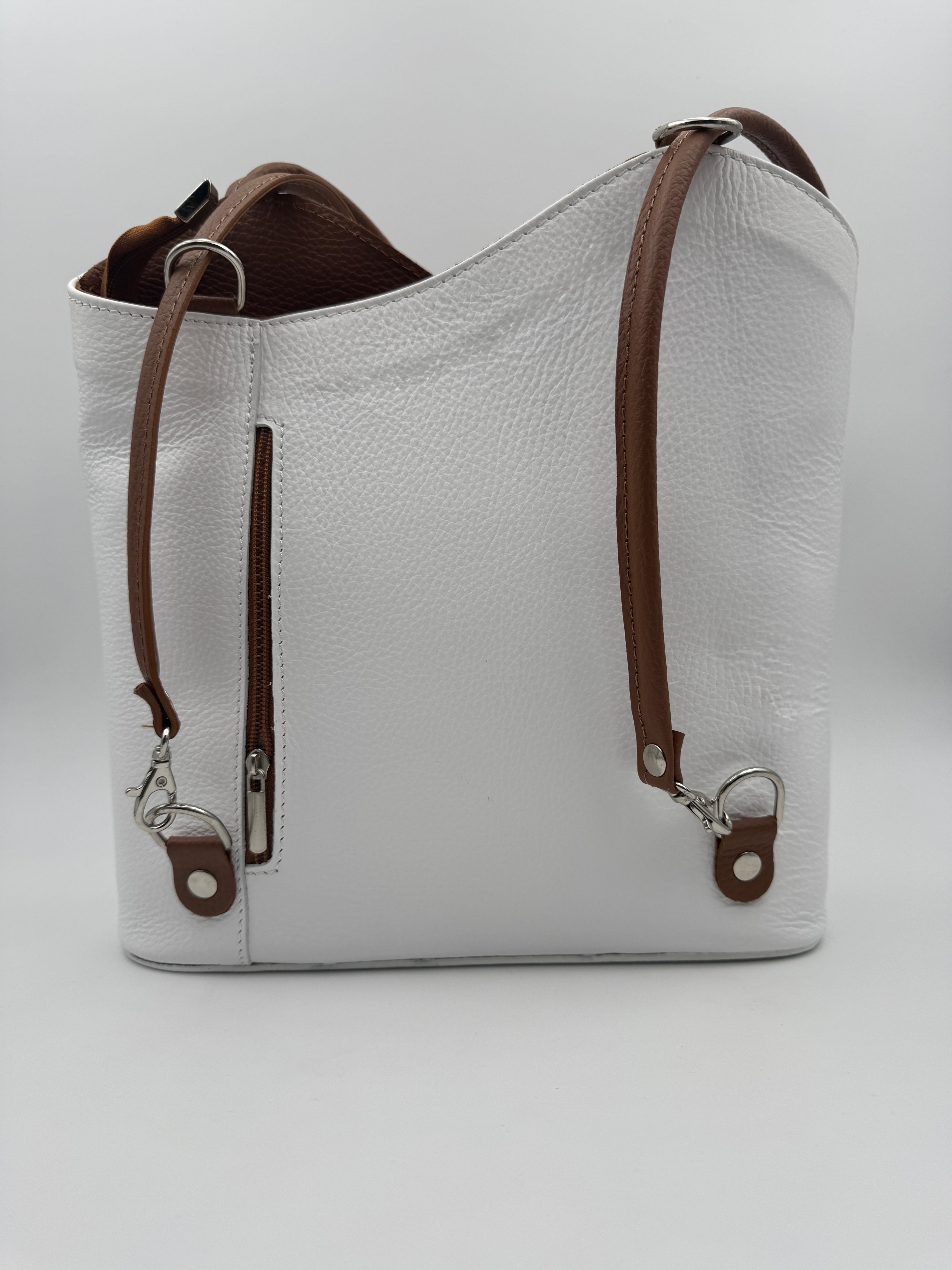 Borsa Zaino PAPAVERO - in Vera Pelle Martellata Made in Italy