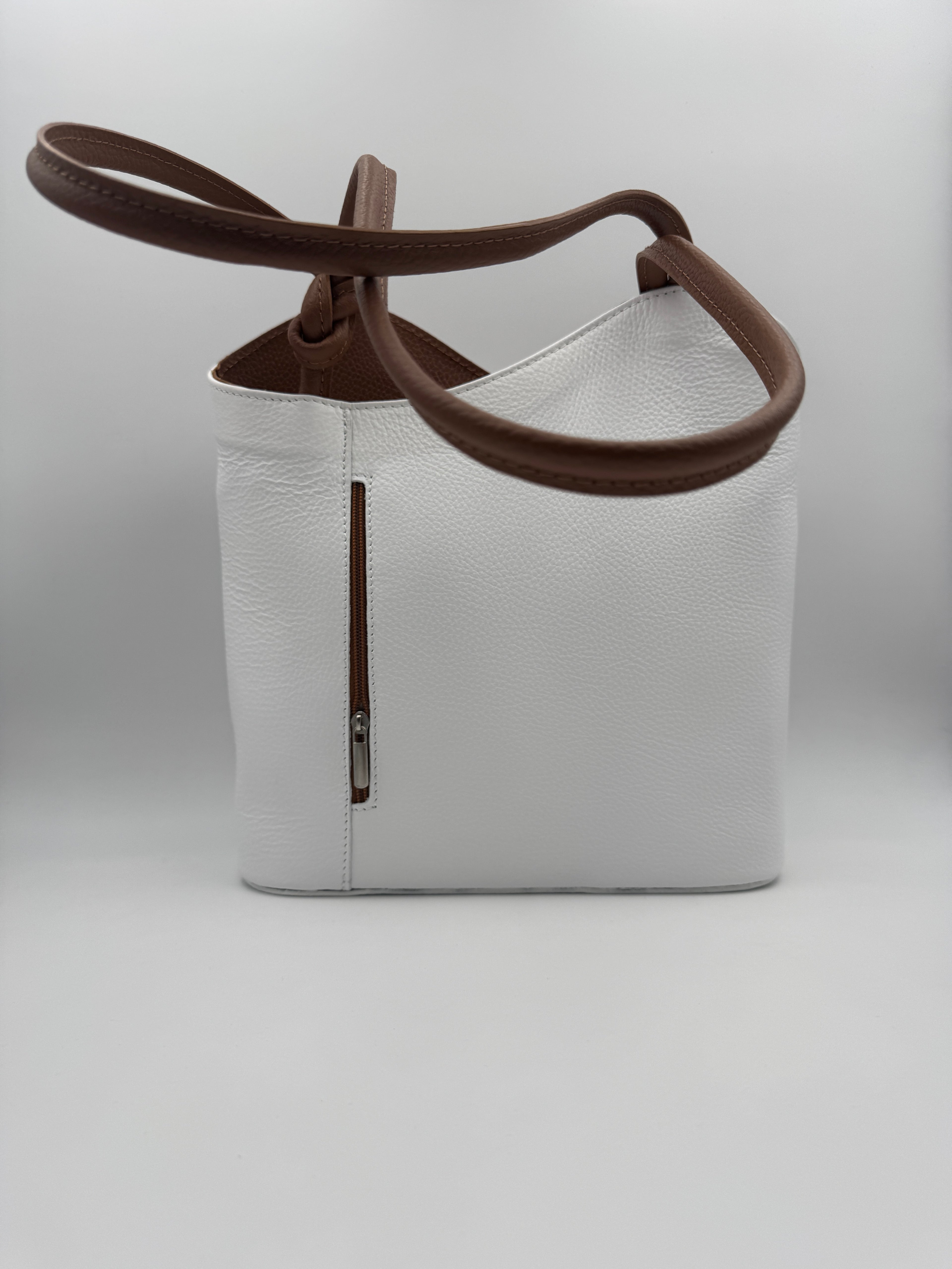 Borsa Zaino PAPAVERO - in Vera Pelle Martellata Made in Italy